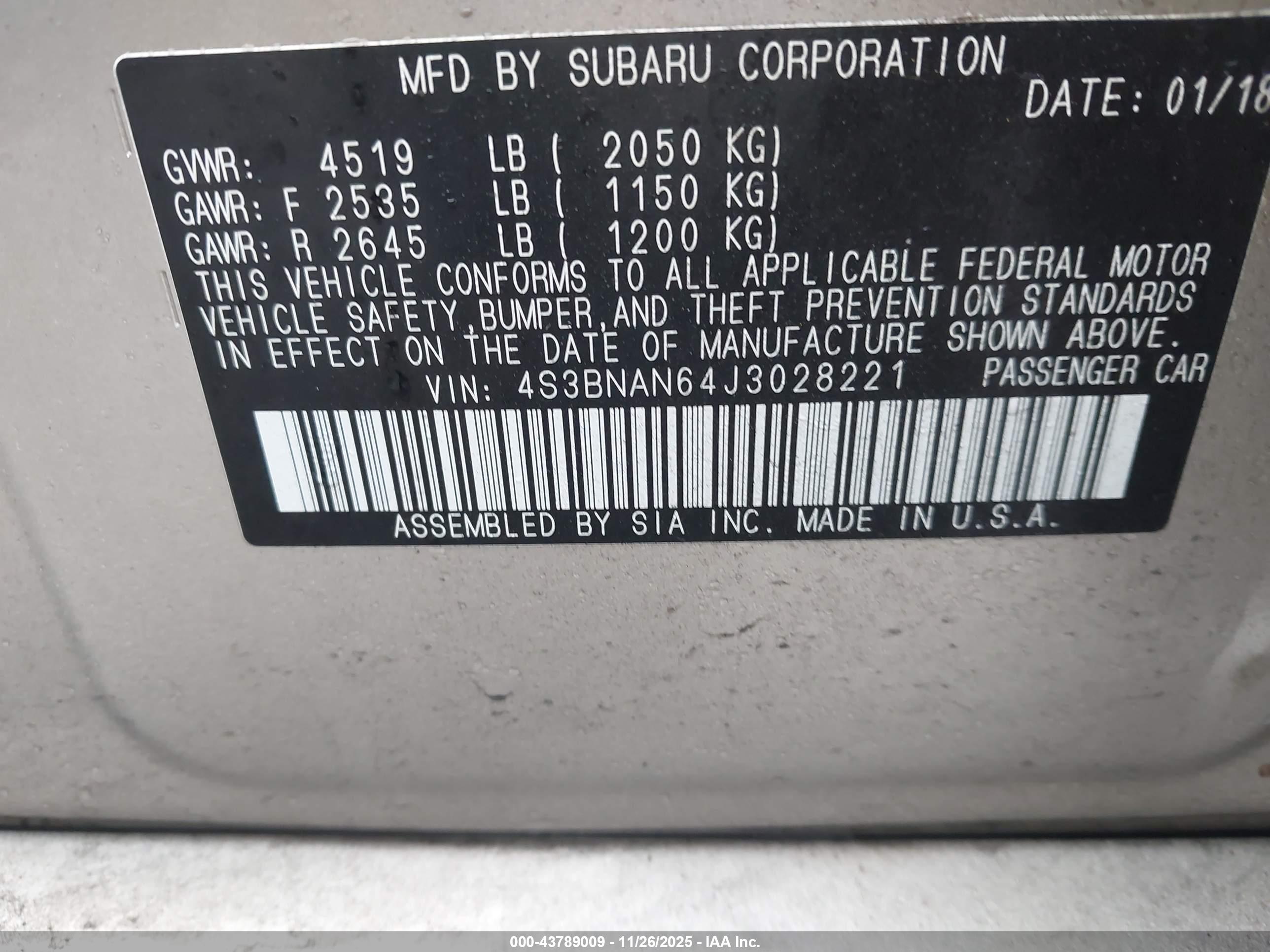 SUBARU LEGACY image 9