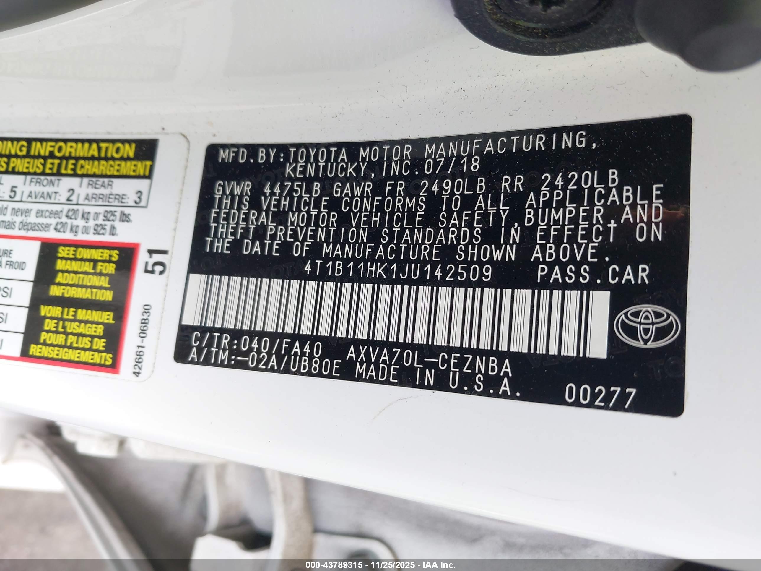 TOYOTA CAMRY image 9