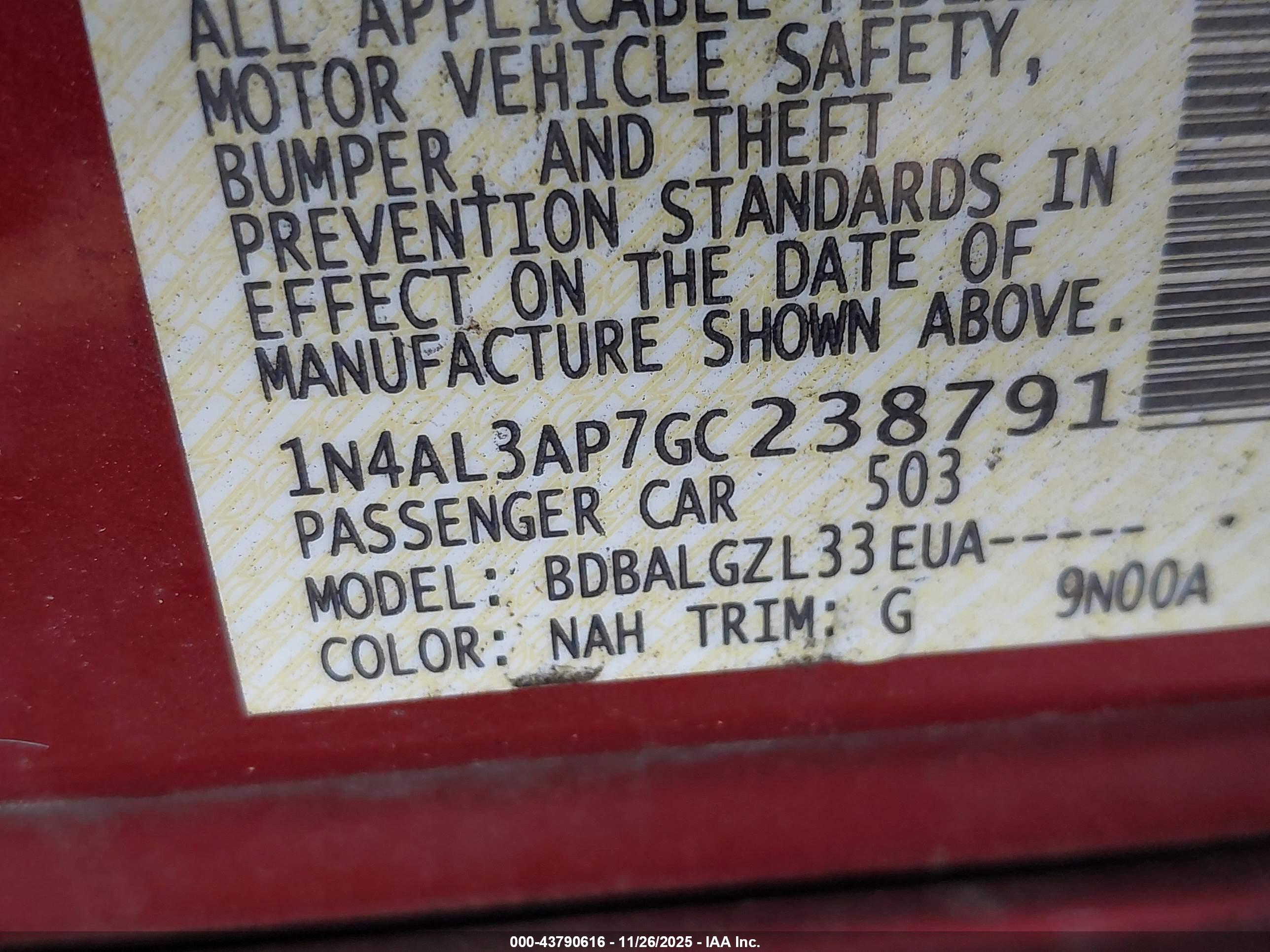 NISSAN ALTIMA image 9