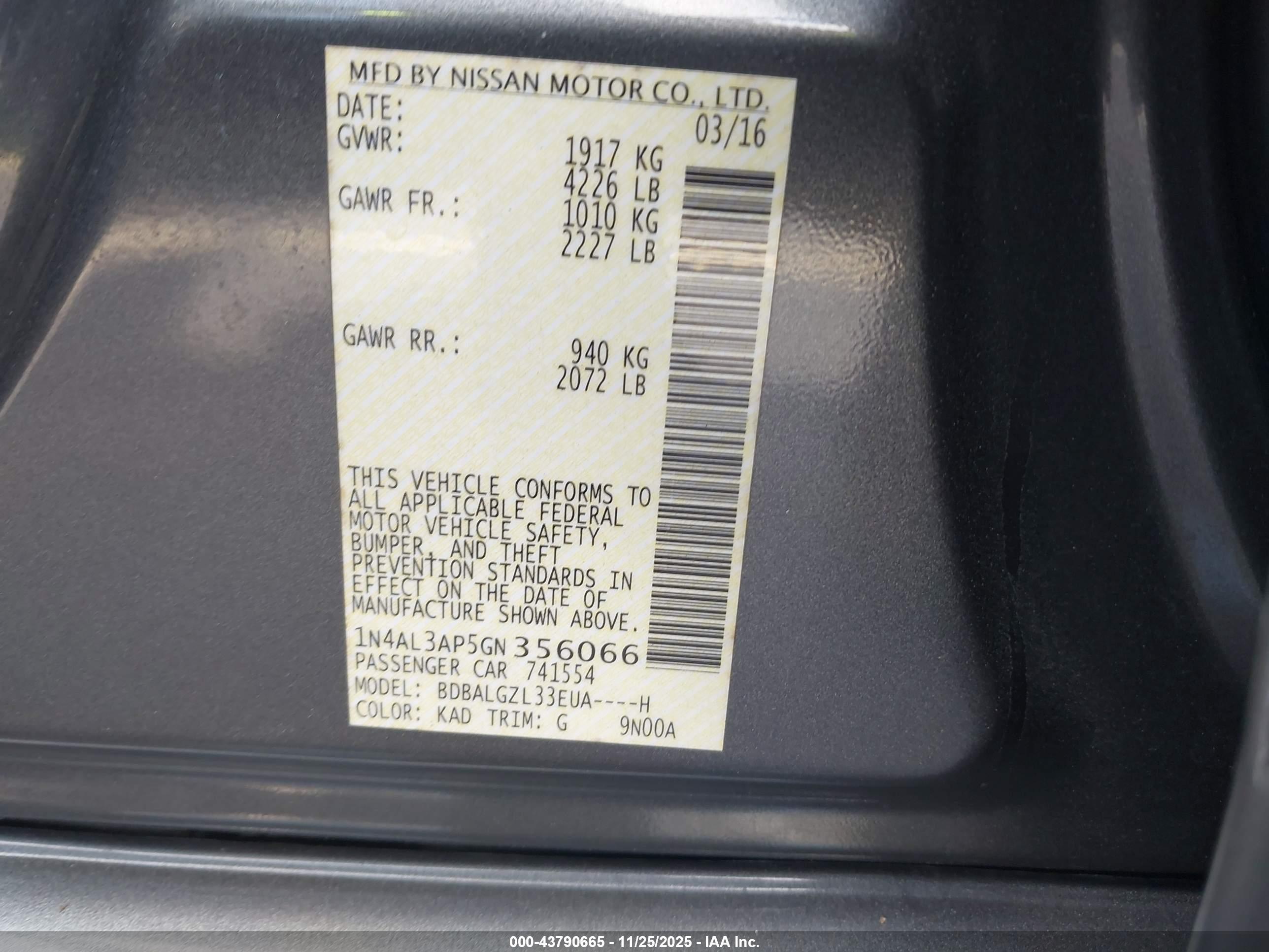 NISSAN ALTIMA image 9