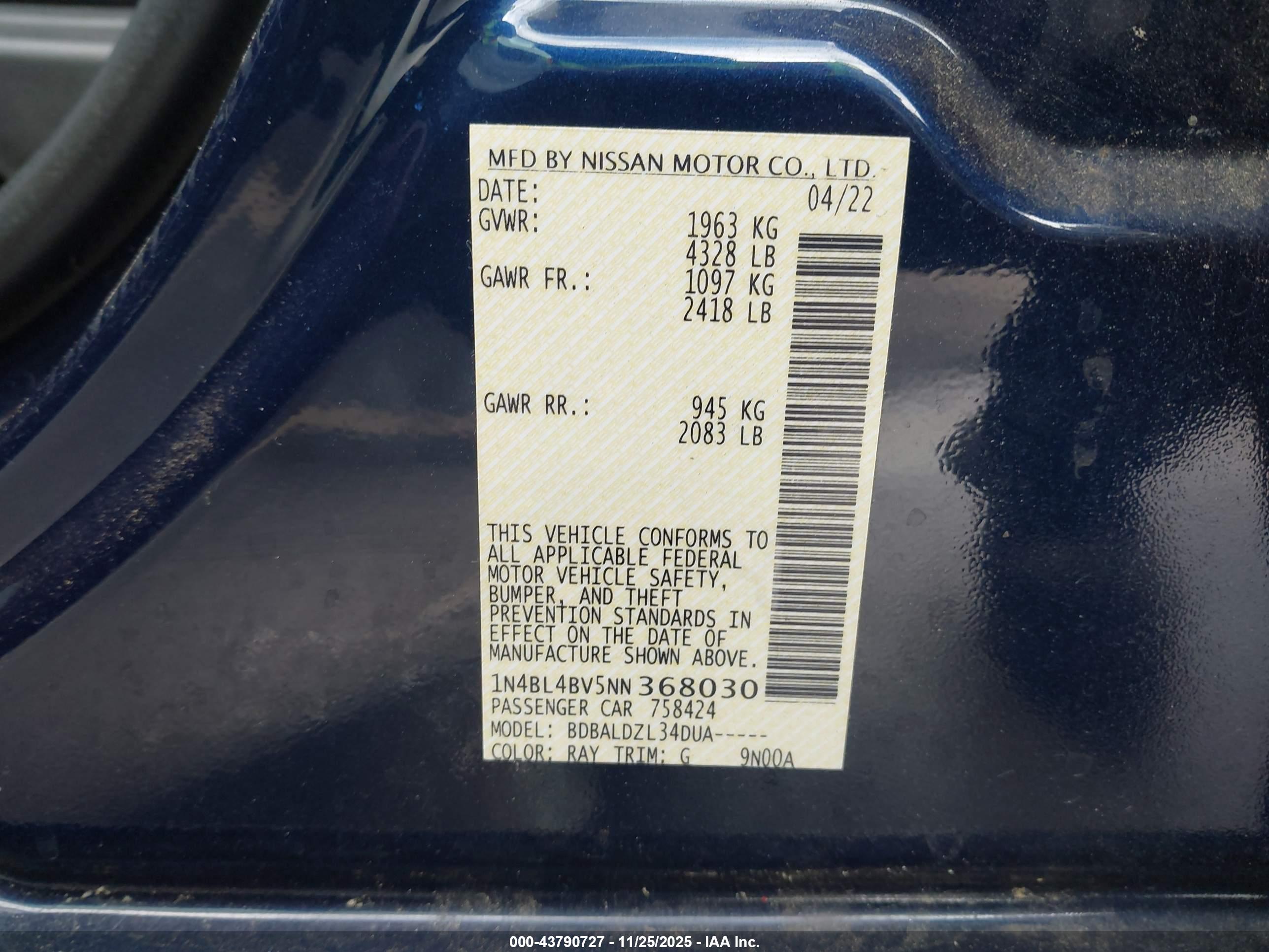 NISSAN ALTIMA image 9