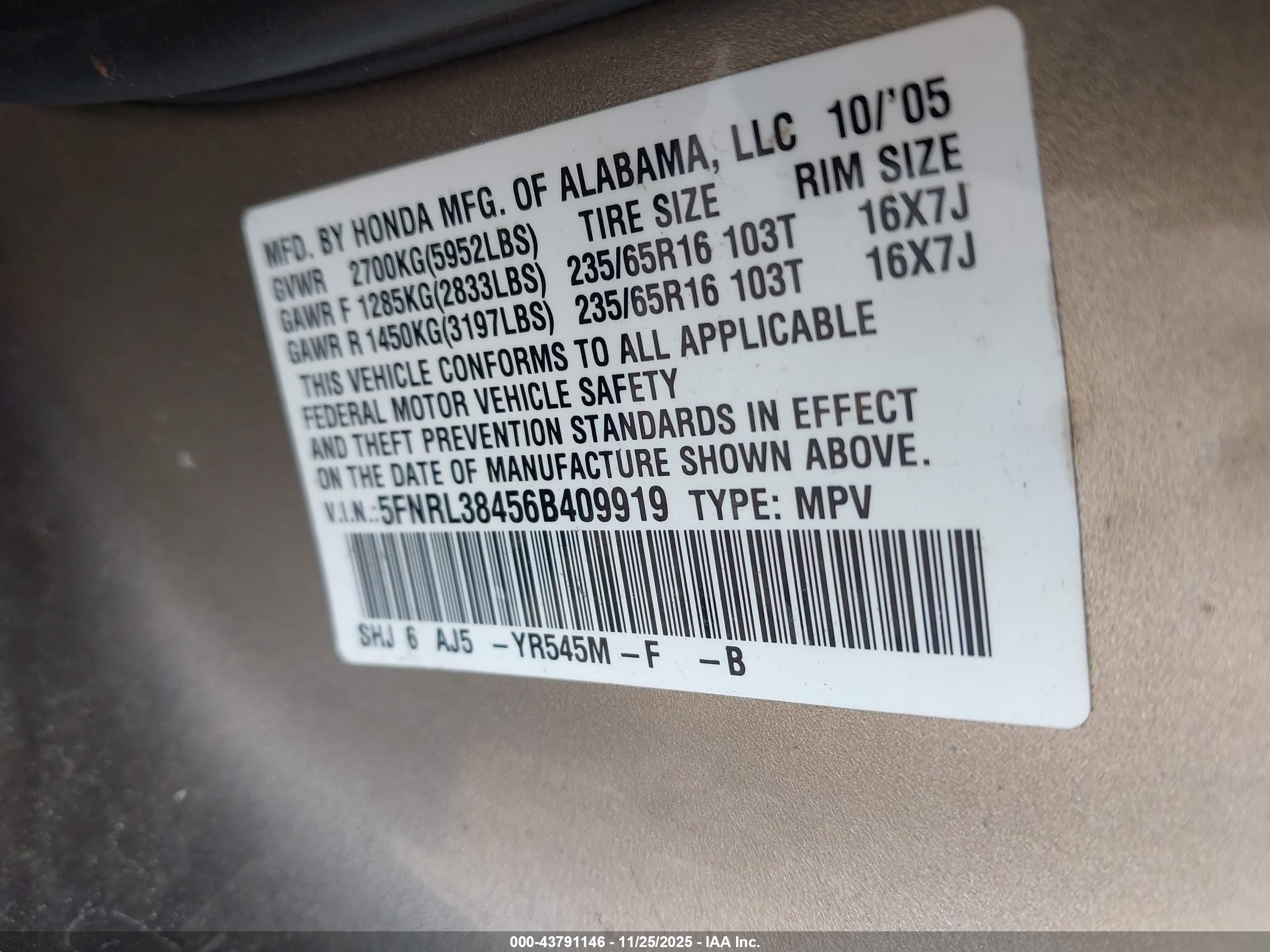 HONDA ODYSSEY image 9