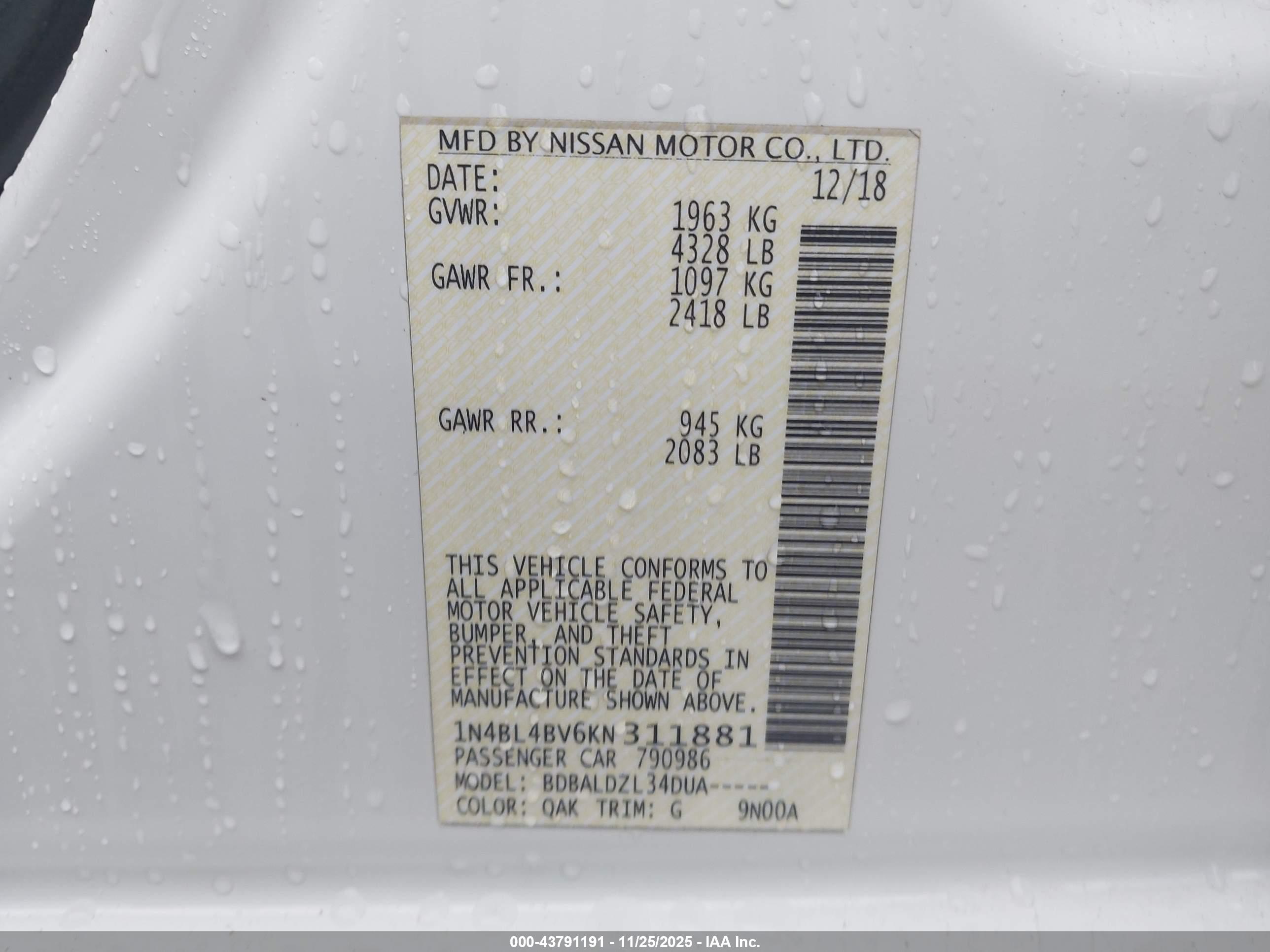 NISSAN ALTIMA image 9