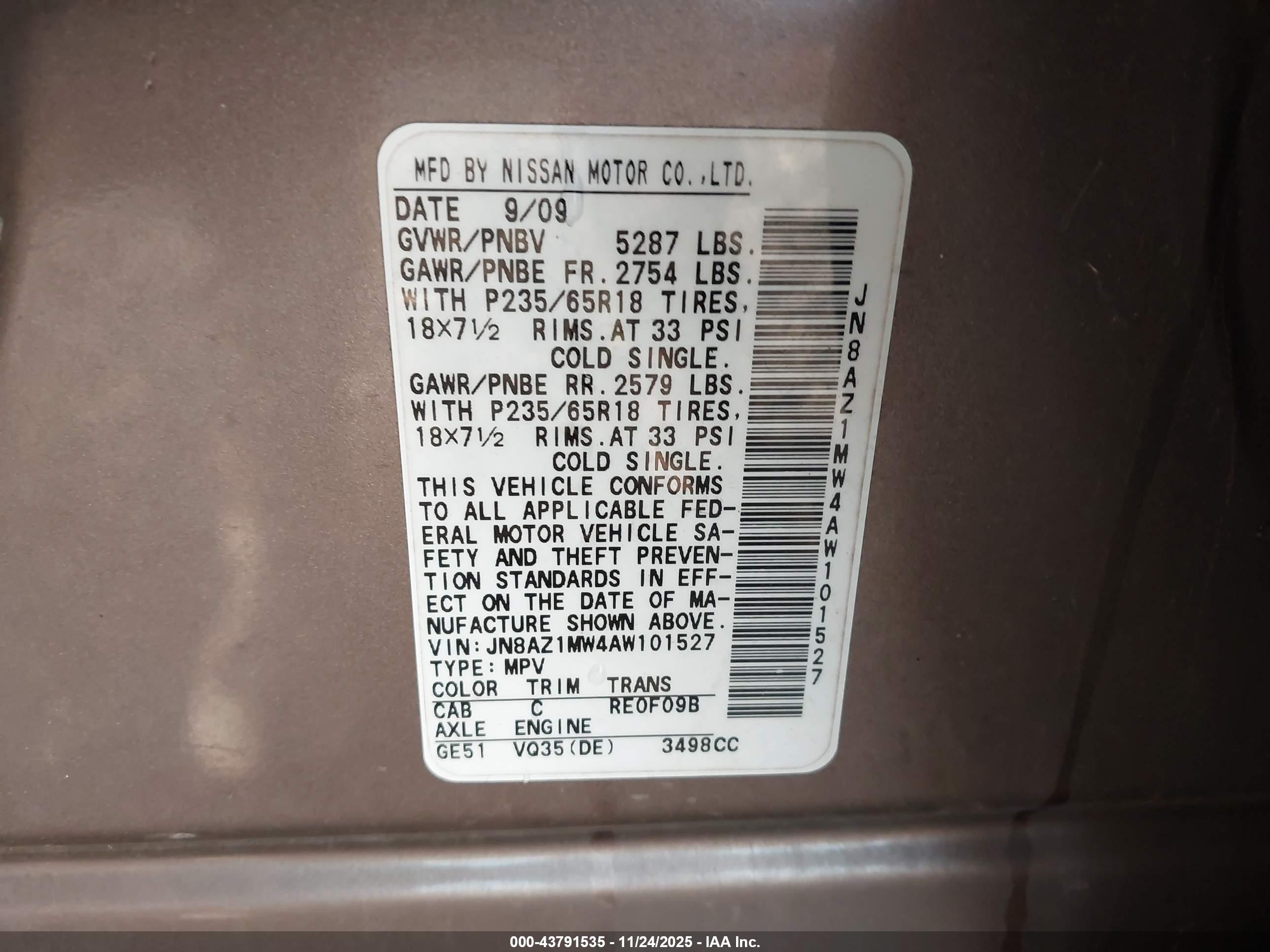 NISSAN MURANO image 9