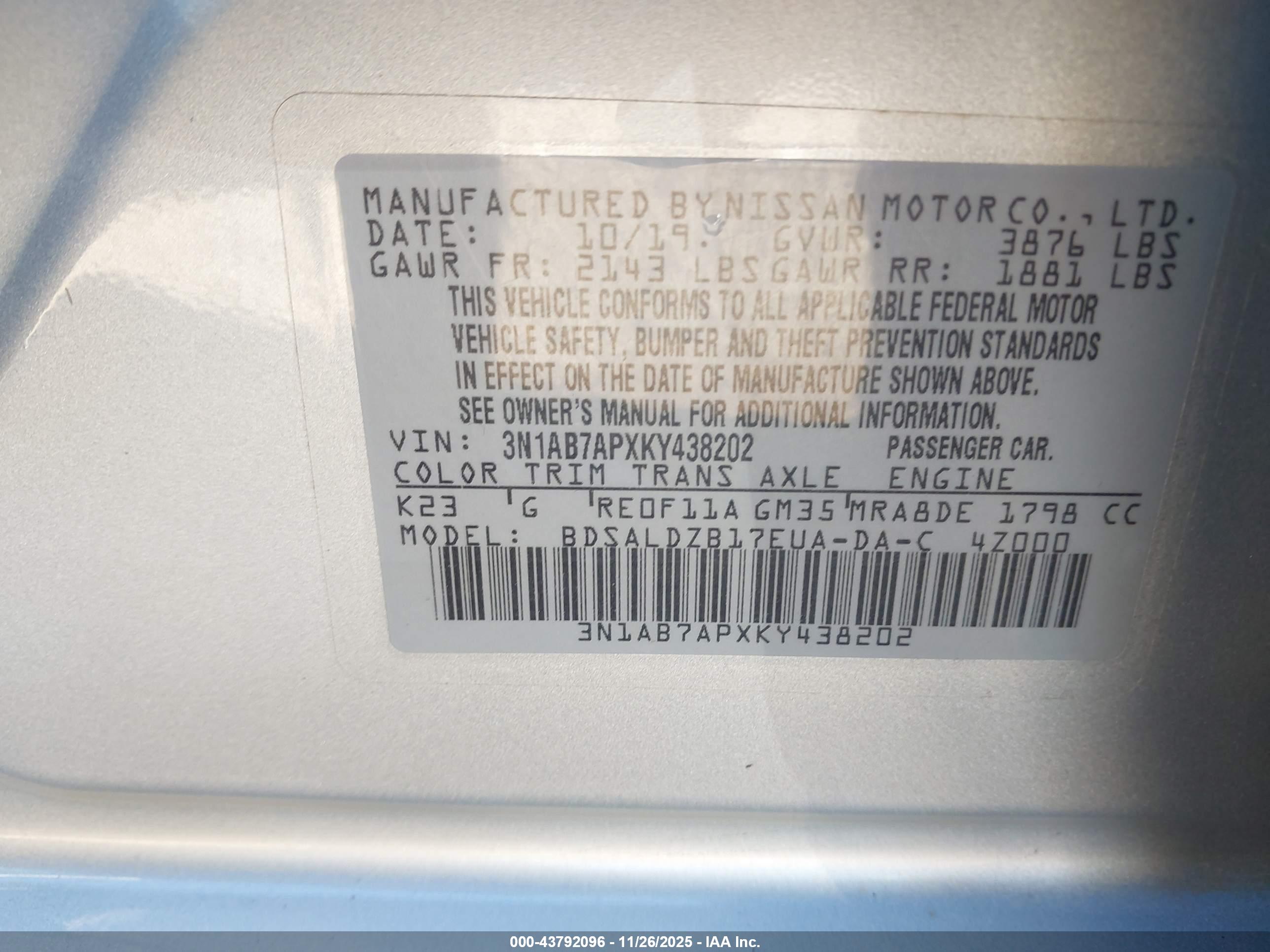 NISSAN SENTRA image 9