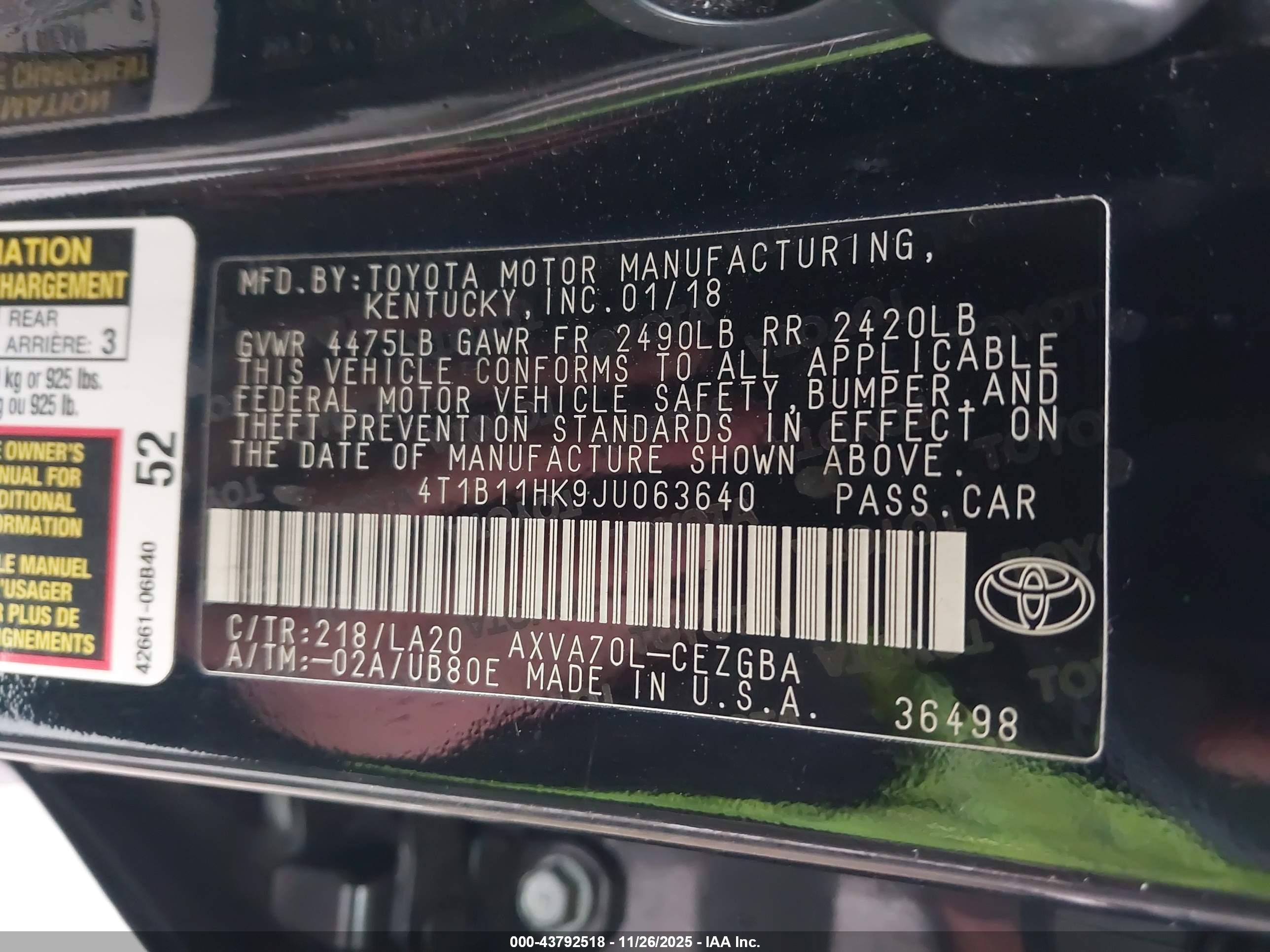 TOYOTA CAMRY image 9