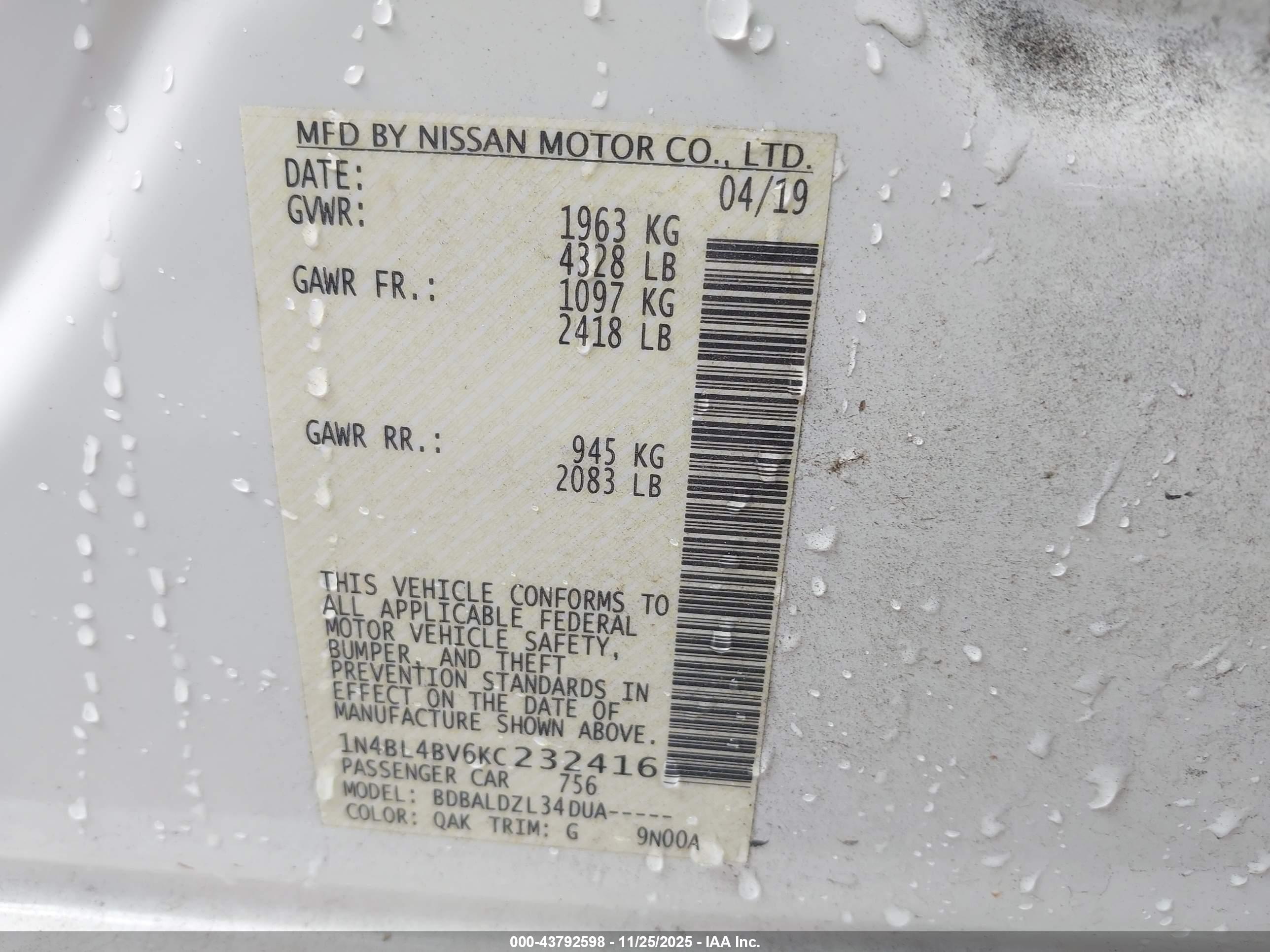 NISSAN ALTIMA image 9