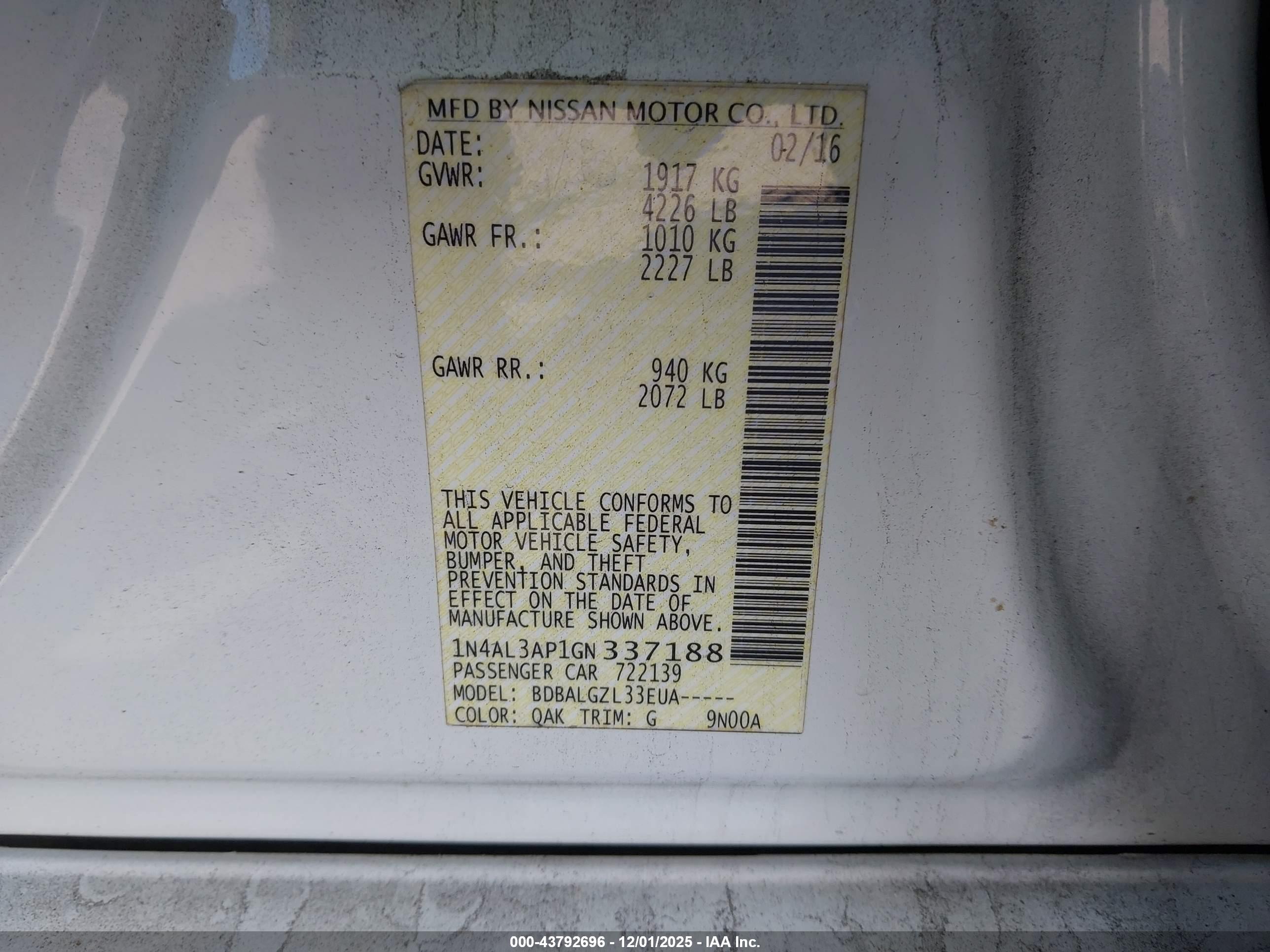 NISSAN ALTIMA image 9
