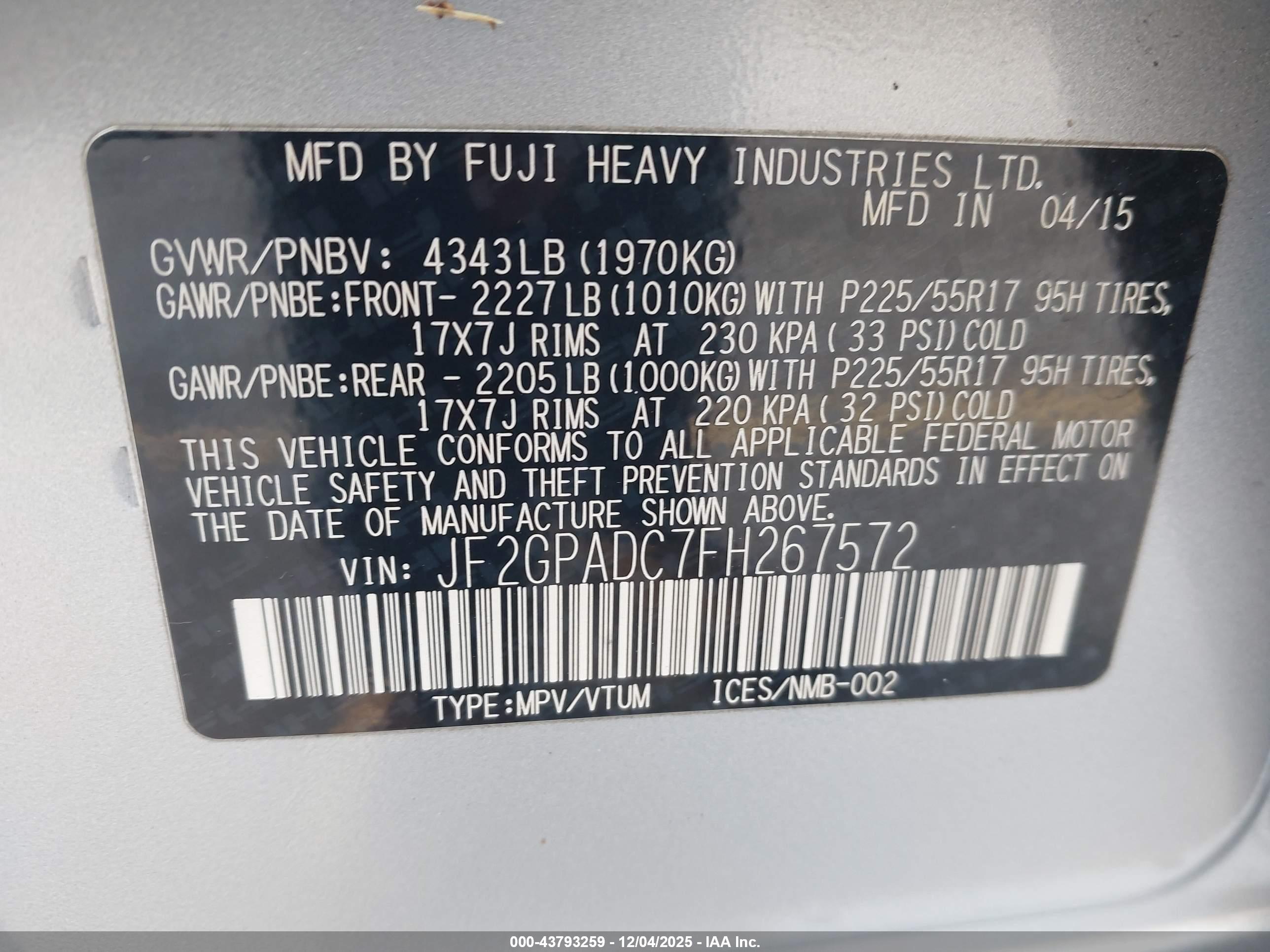 SUBARU XV image 9