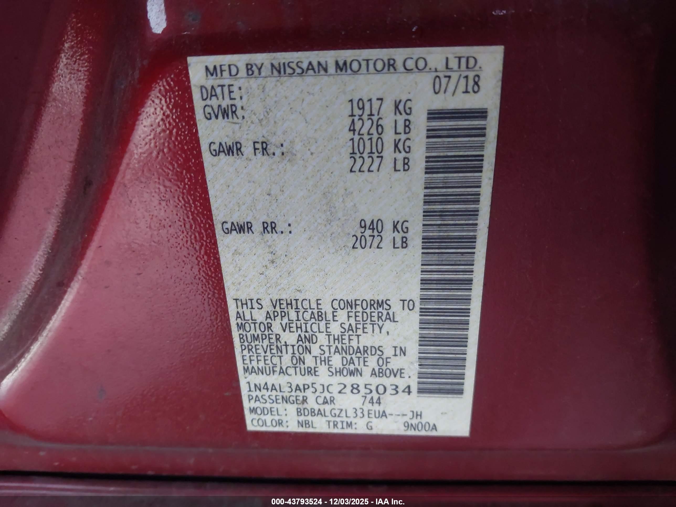 NISSAN ALTIMA image 9