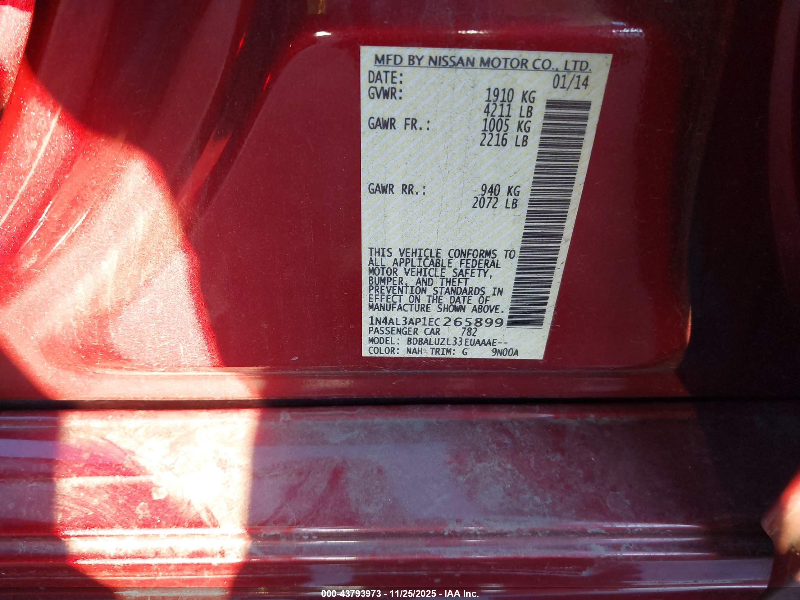 NISSAN ALTIMA image 9