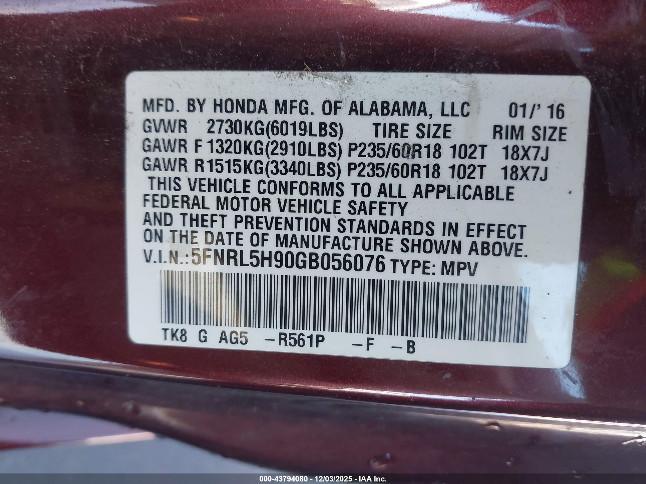 HONDA ODYSSEY image 9