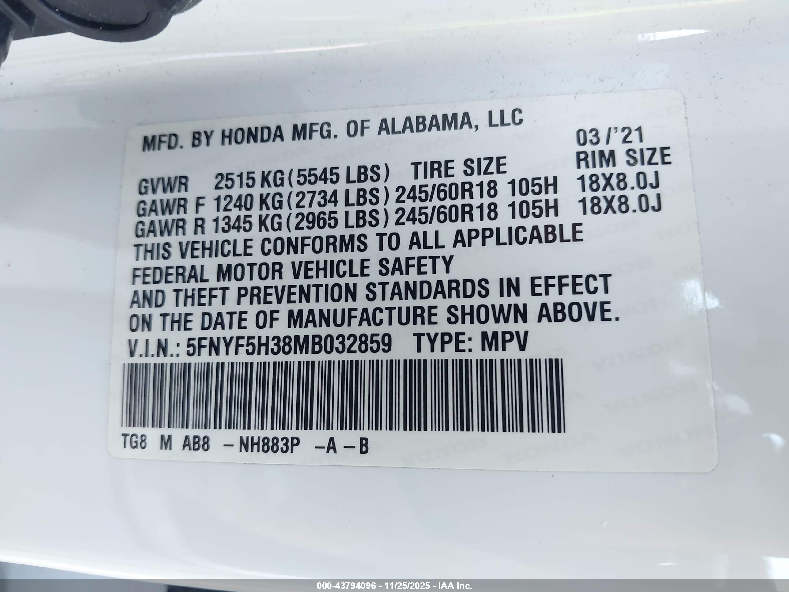 HONDA PILOT image 9