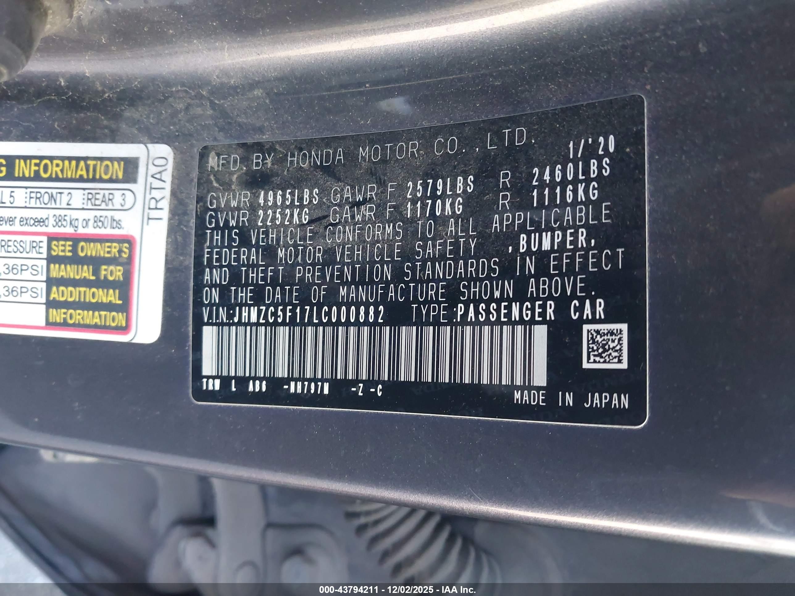 HONDA CLARITY image 9