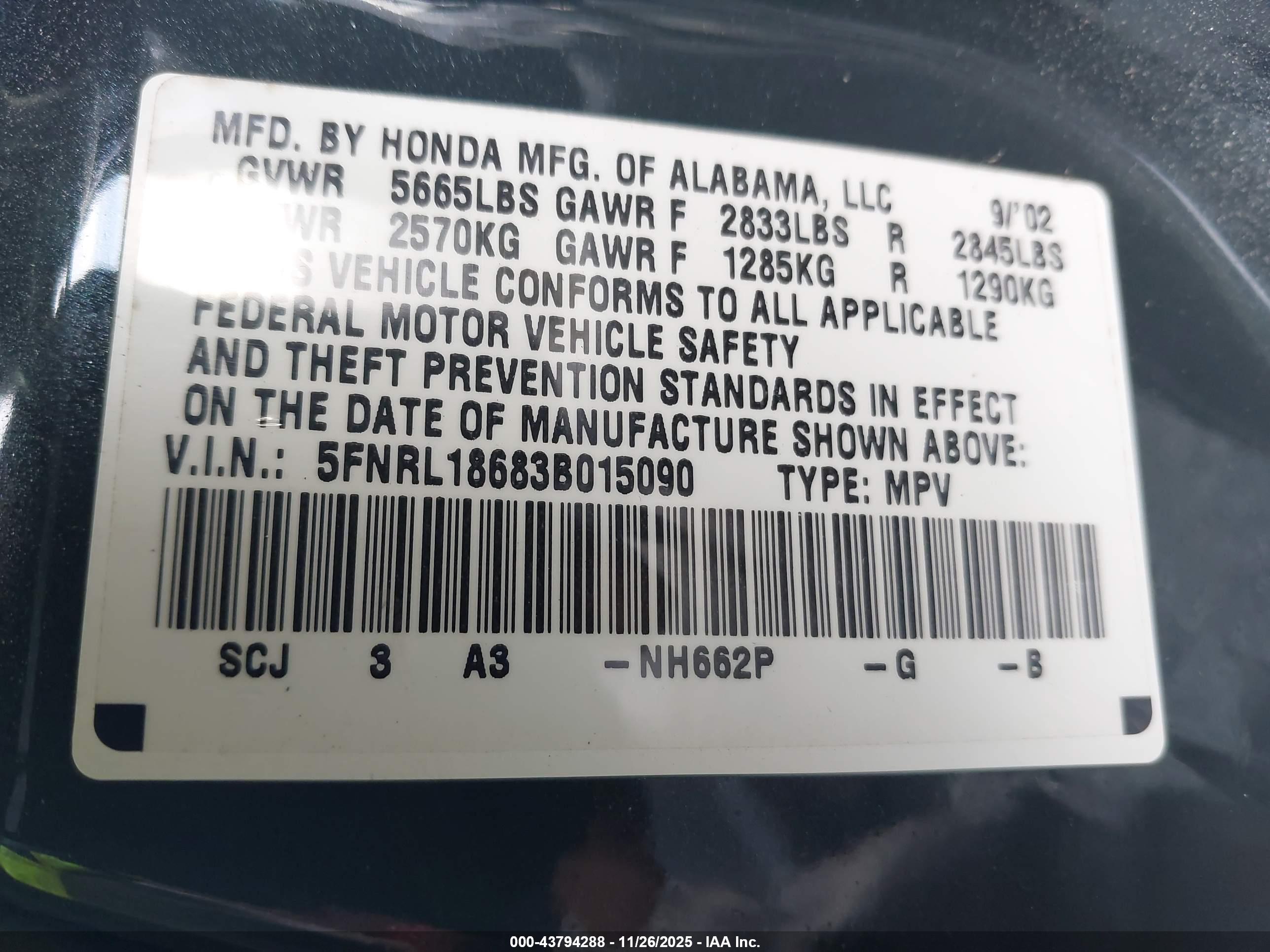HONDA ODYSSEY image 9