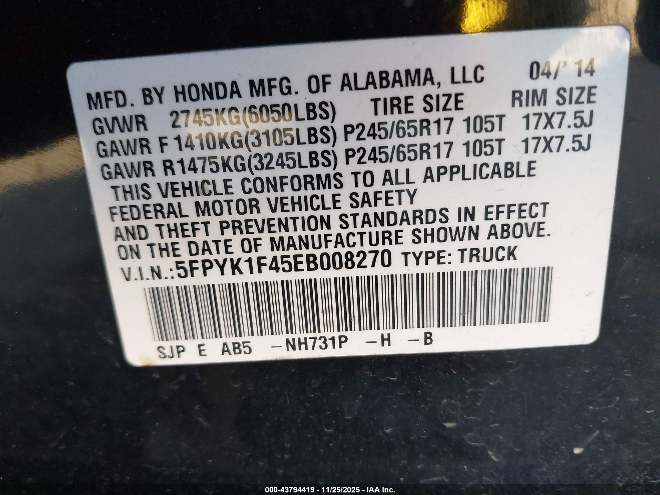 HONDA RIDGELINE image 9