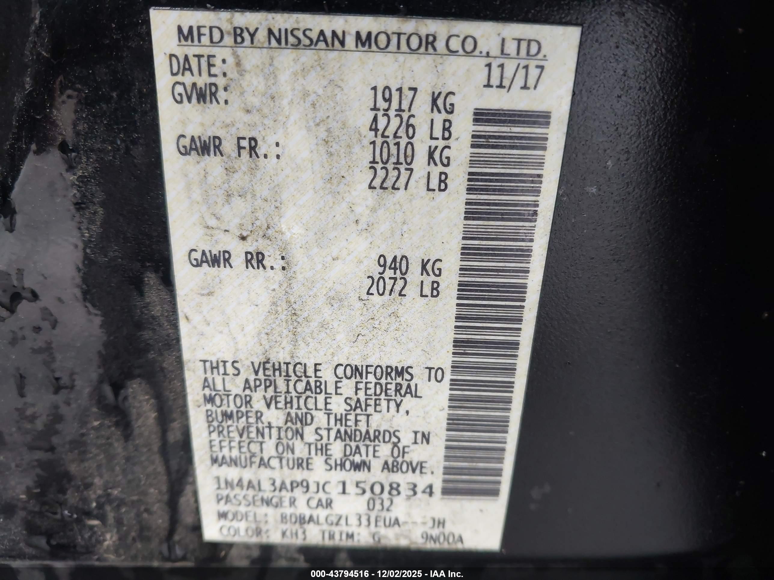 NISSAN ALTIMA image 9