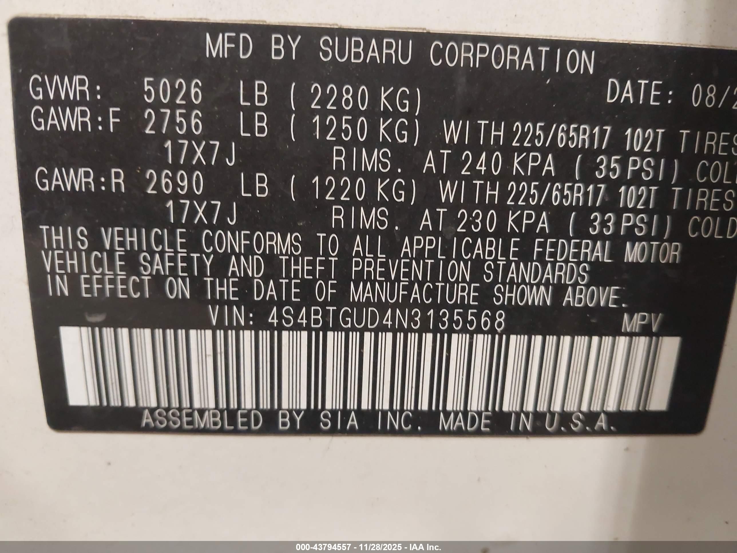 SUBARU OUTBACK image 9
