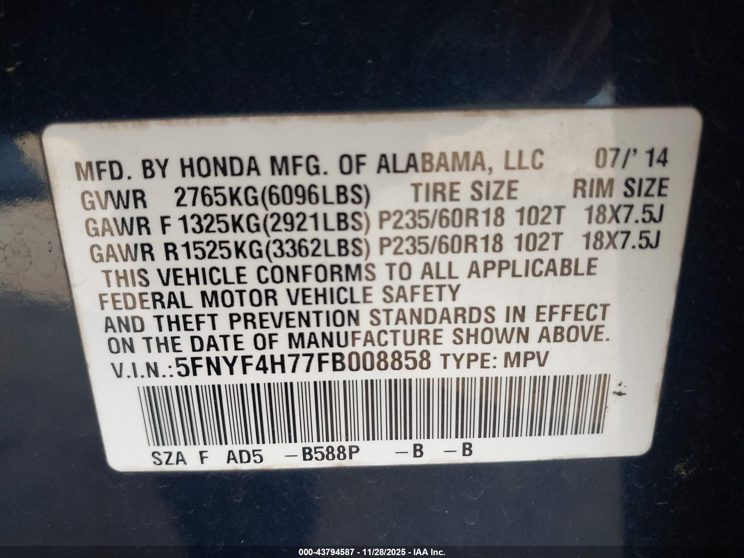 HONDA PILOT image 9