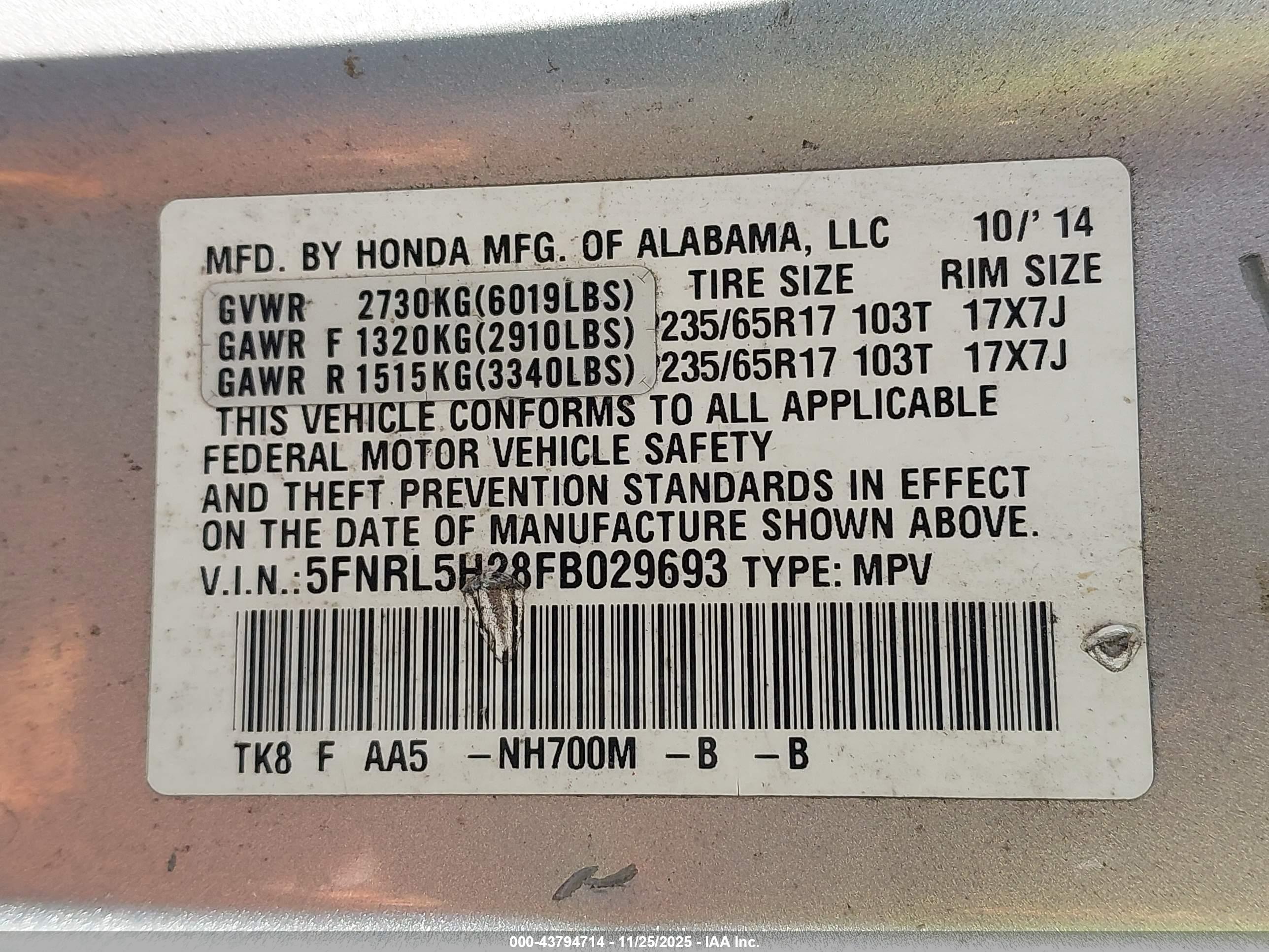 HONDA ODYSSEY image 9