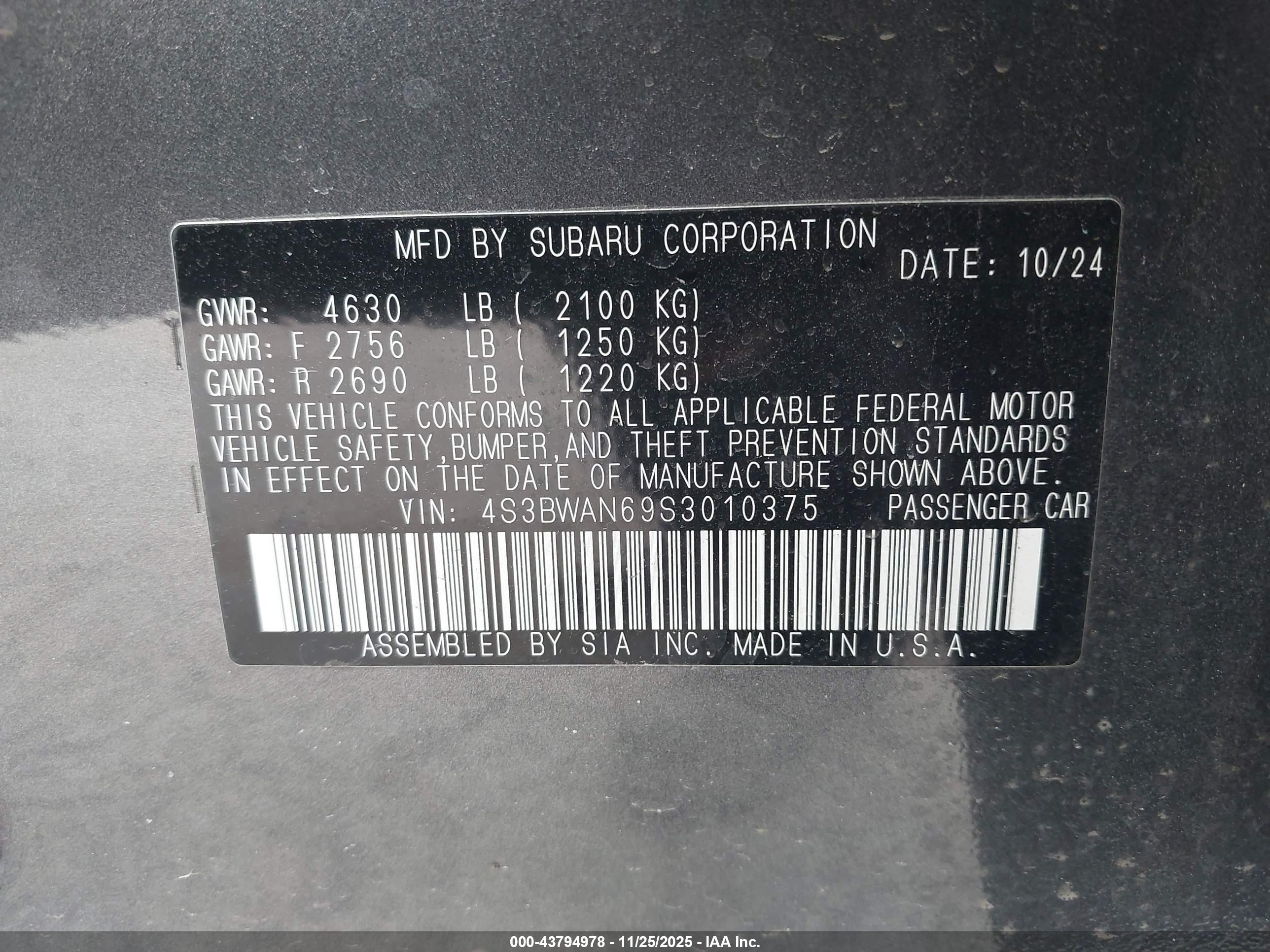 SUBARU LEGACY image 9