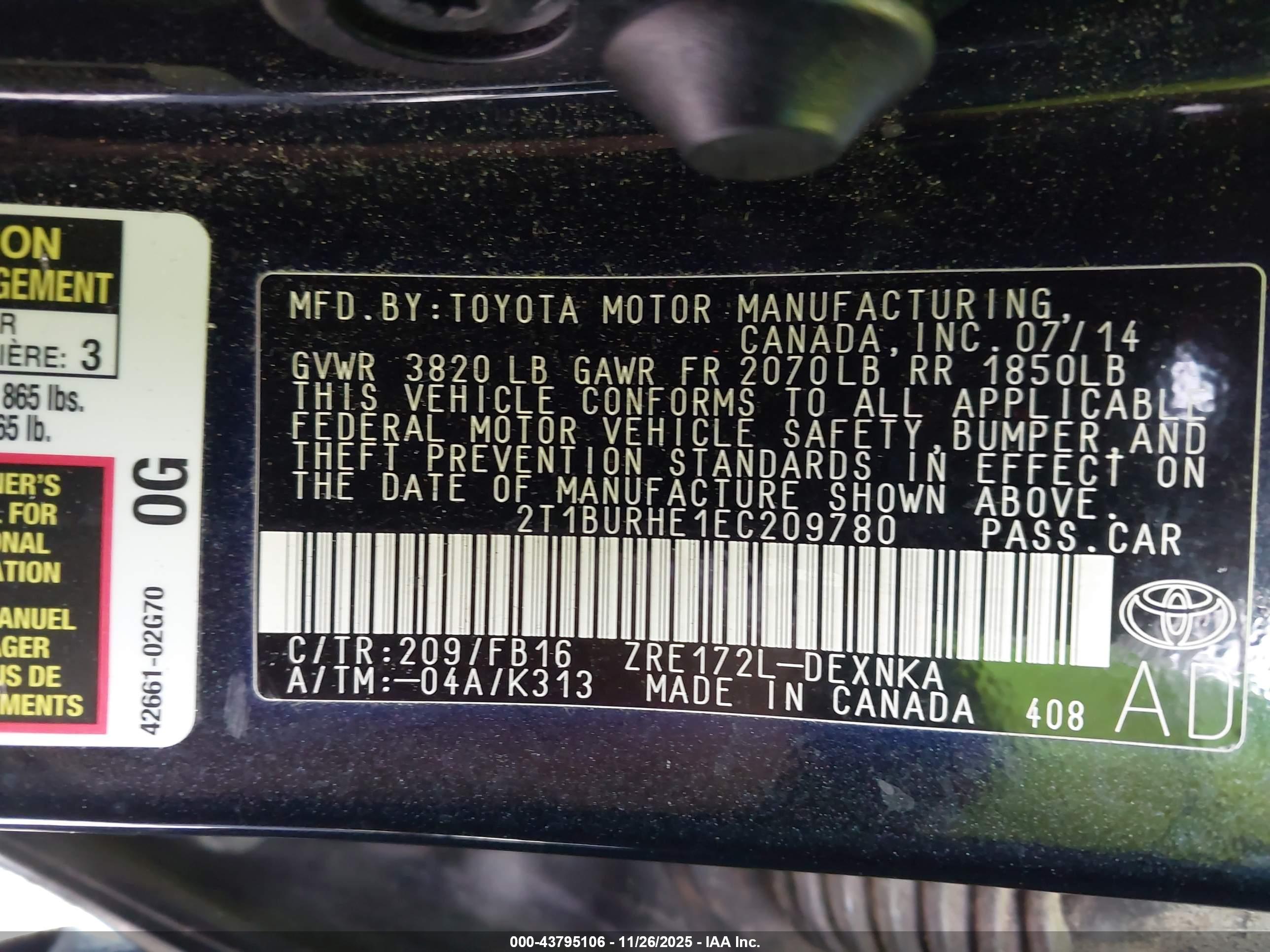 TOYOTA COROLLA image 9