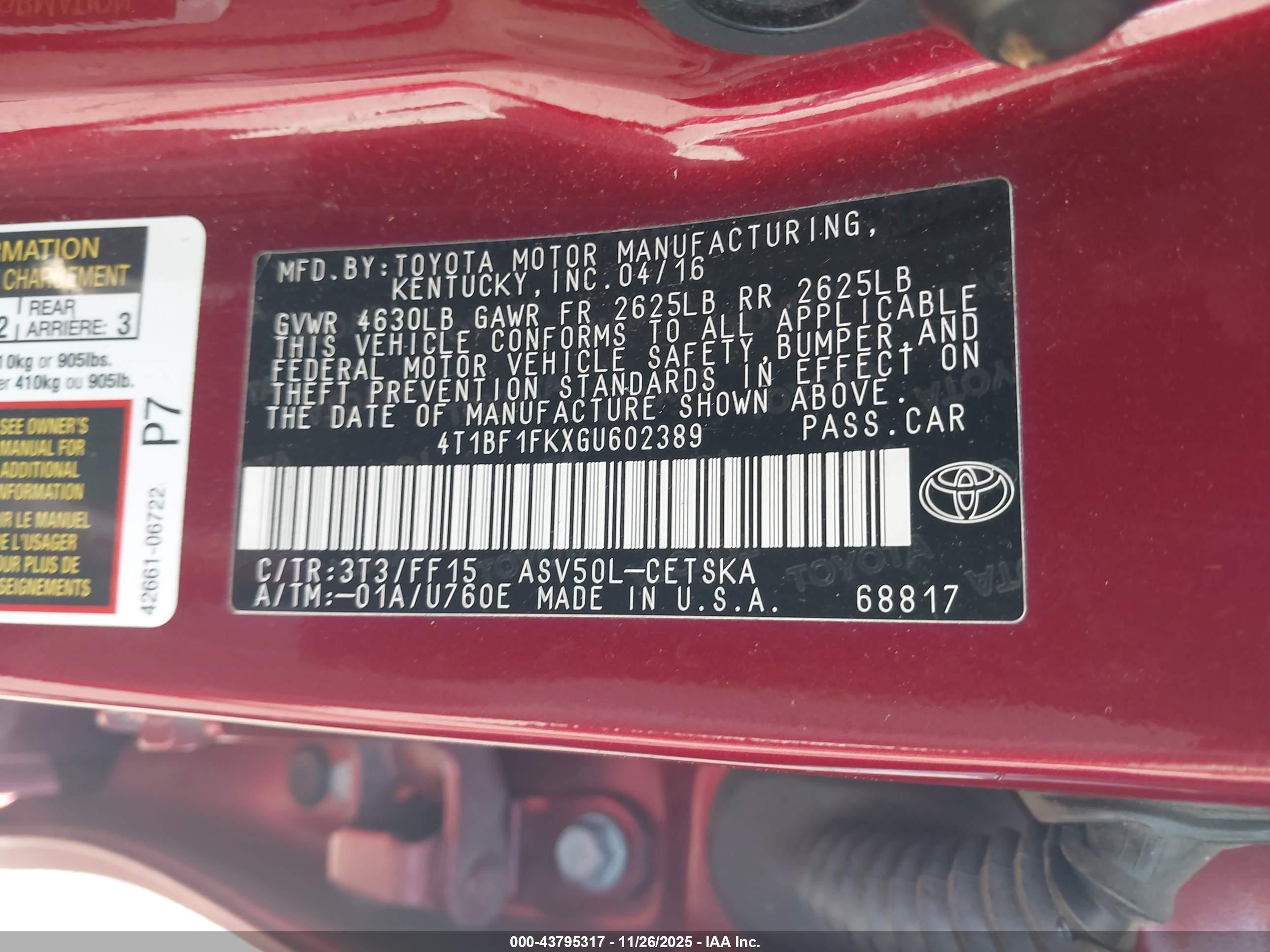 TOYOTA CAMRY image 9