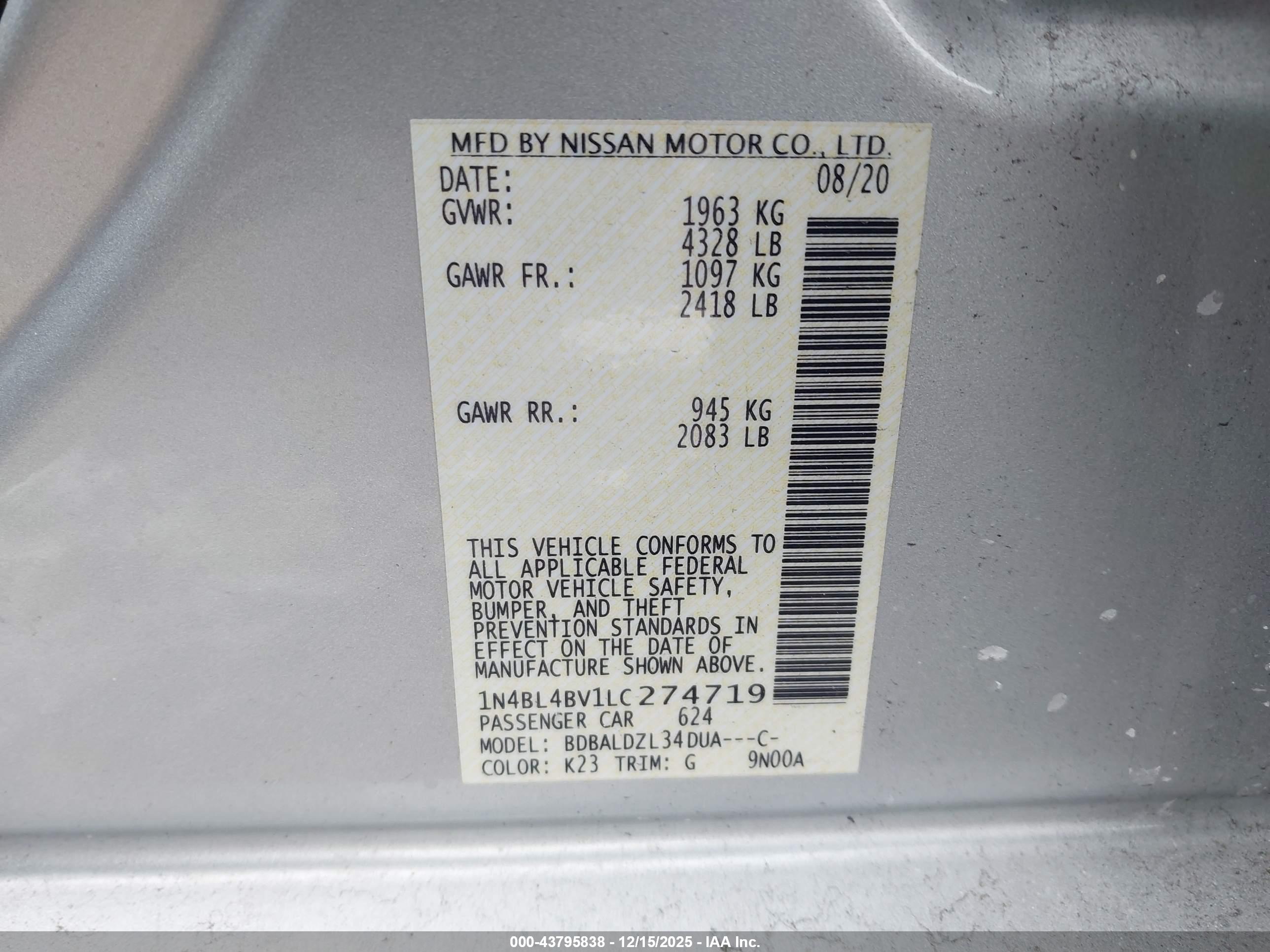 NISSAN ALTIMA image 9