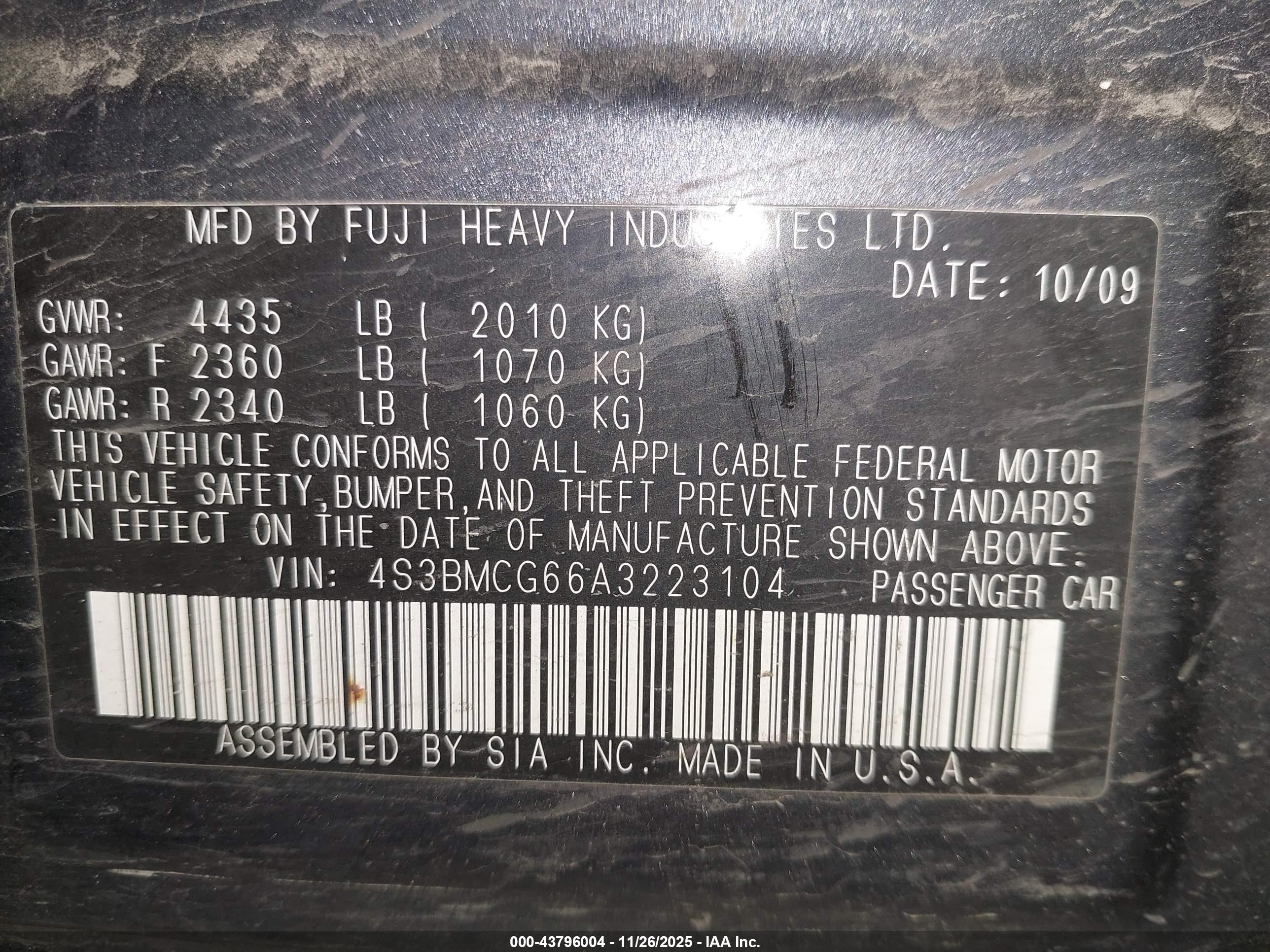 SUBARU LEGACY image 9