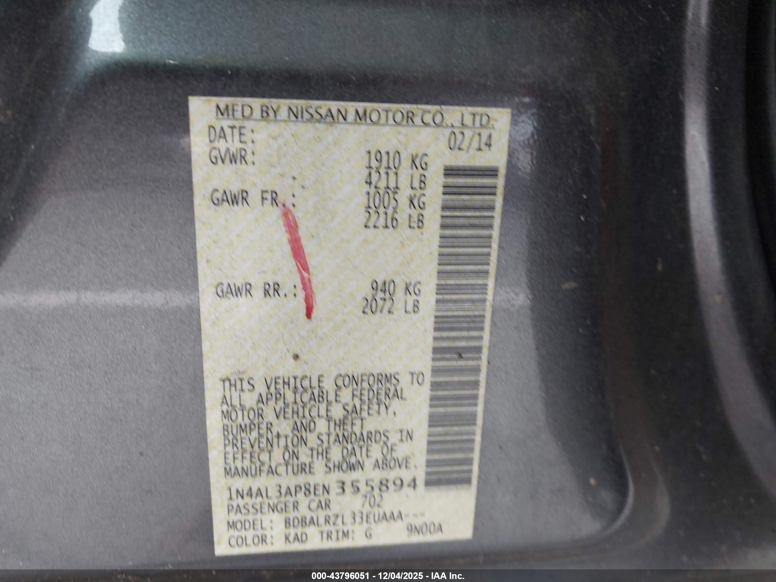 NISSAN ALTIMA image 9