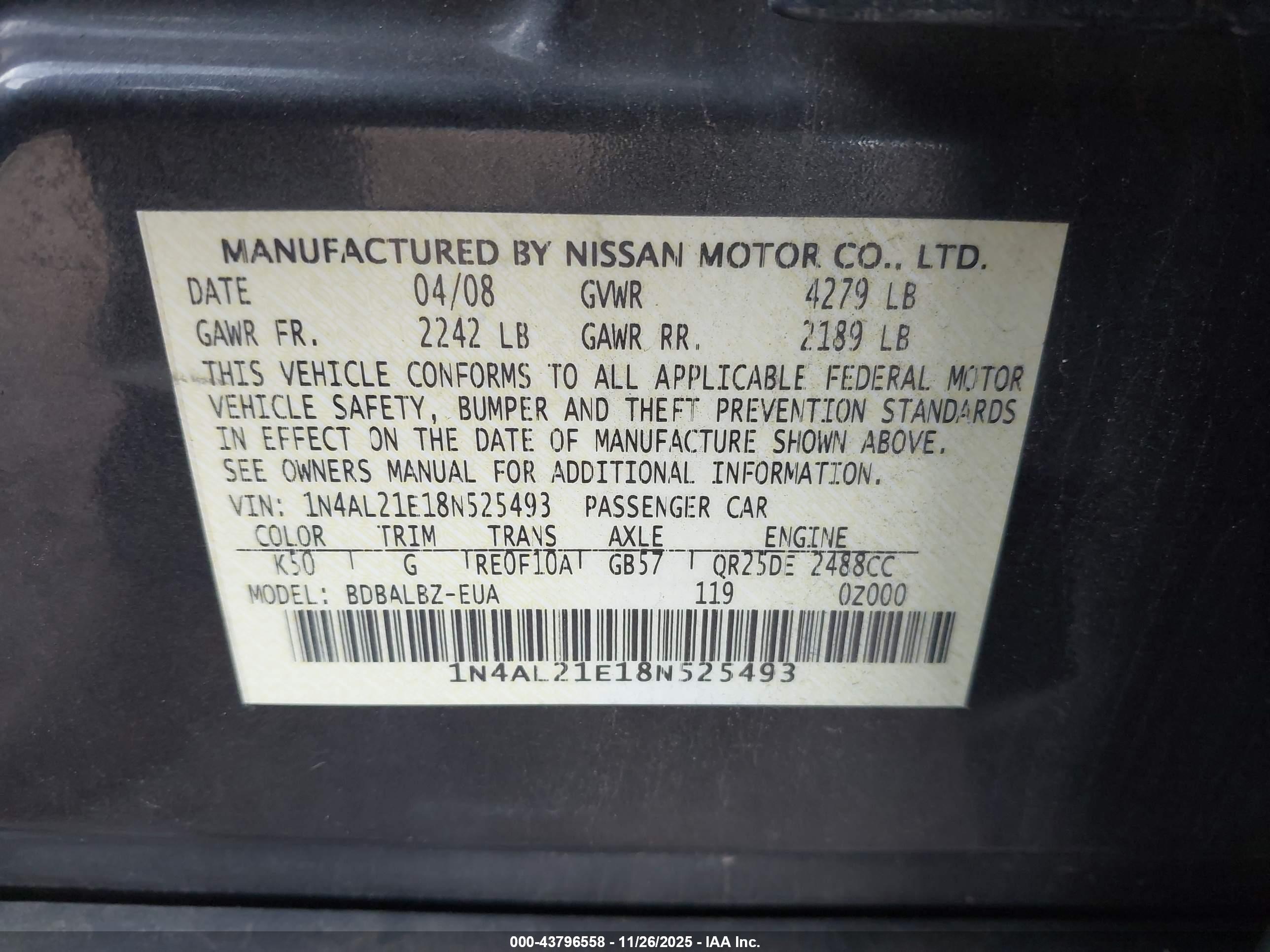 NISSAN ALTIMA image 9