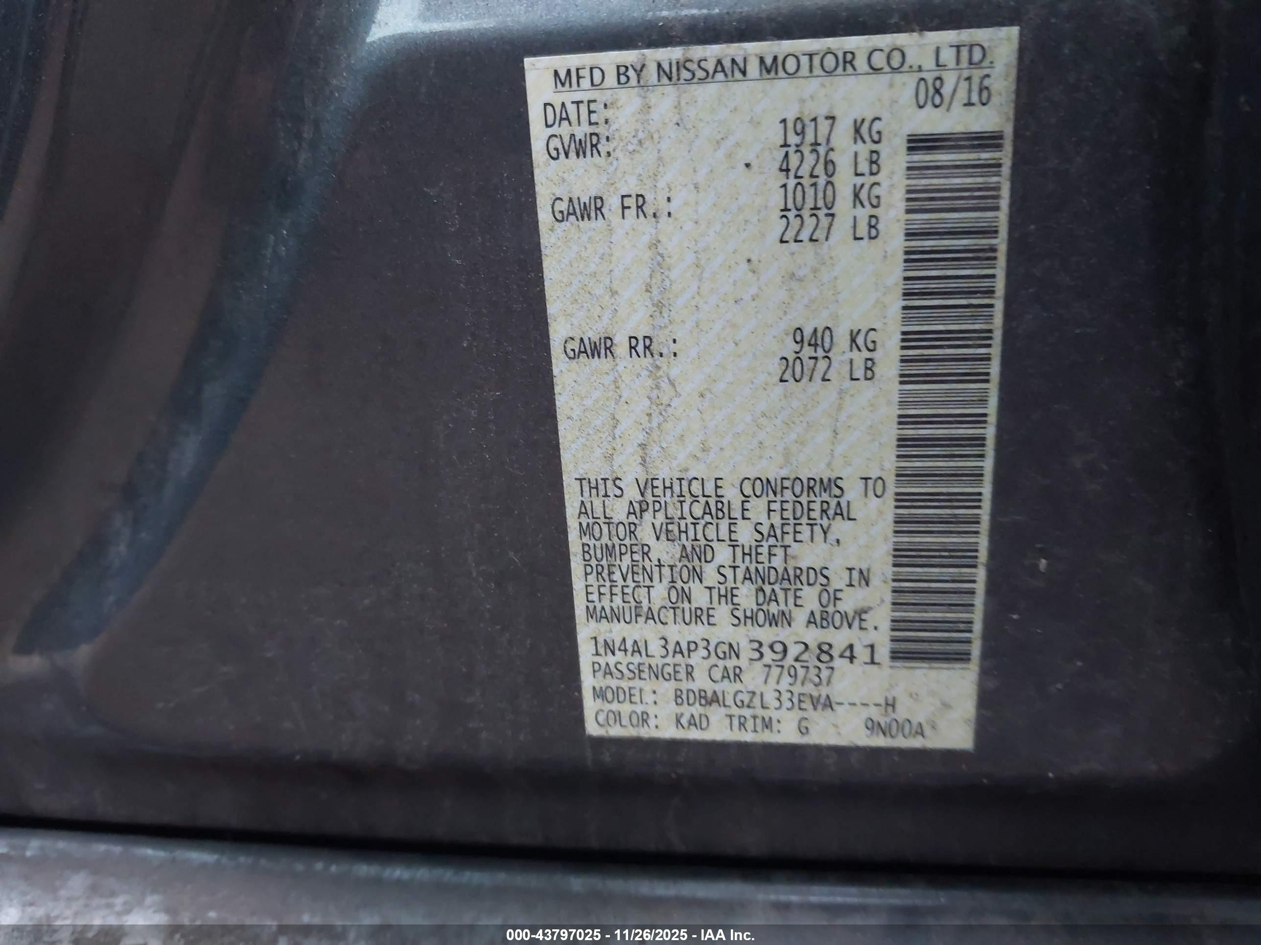 NISSAN ALTIMA image 9