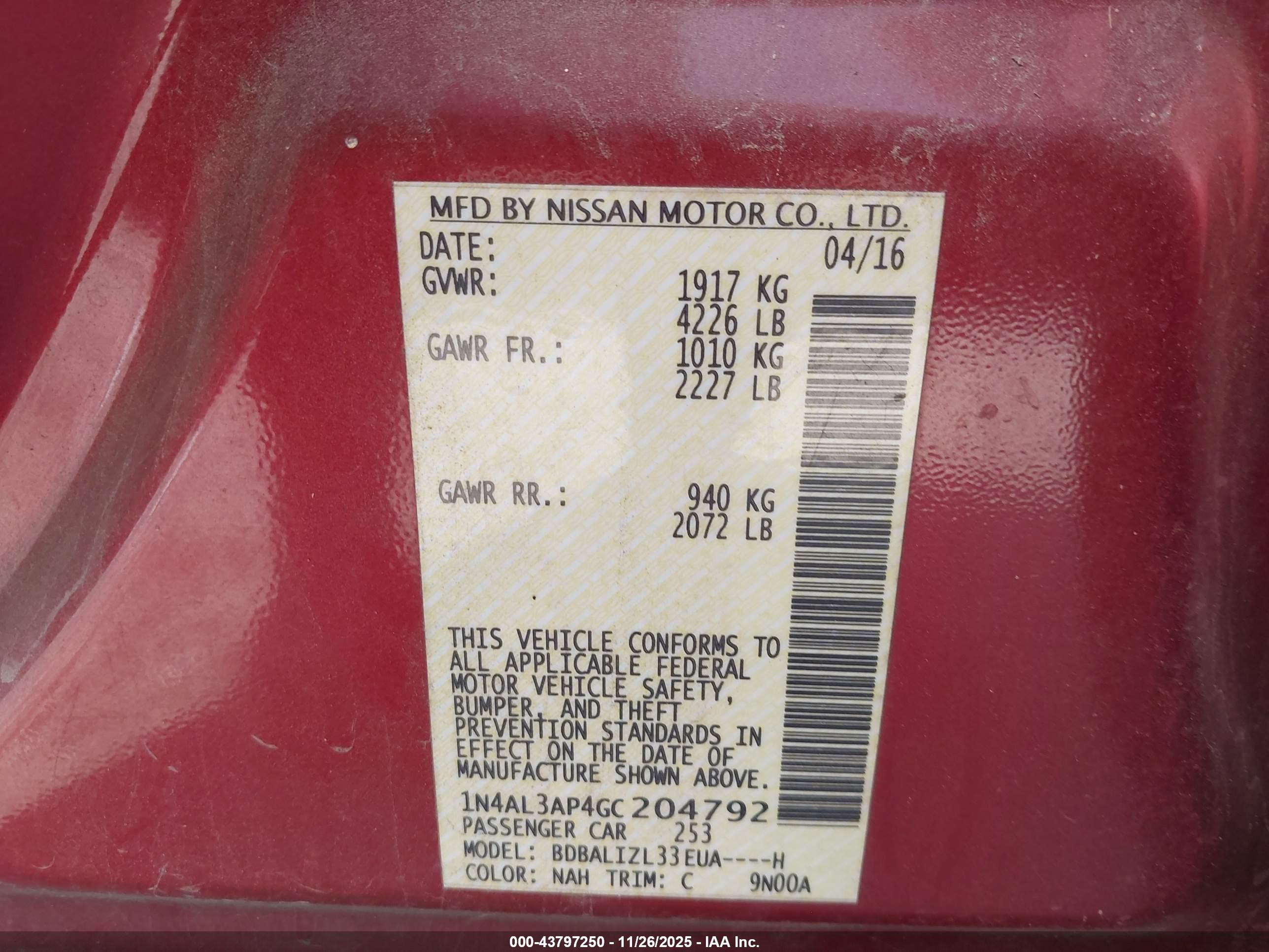 NISSAN ALTIMA image 9