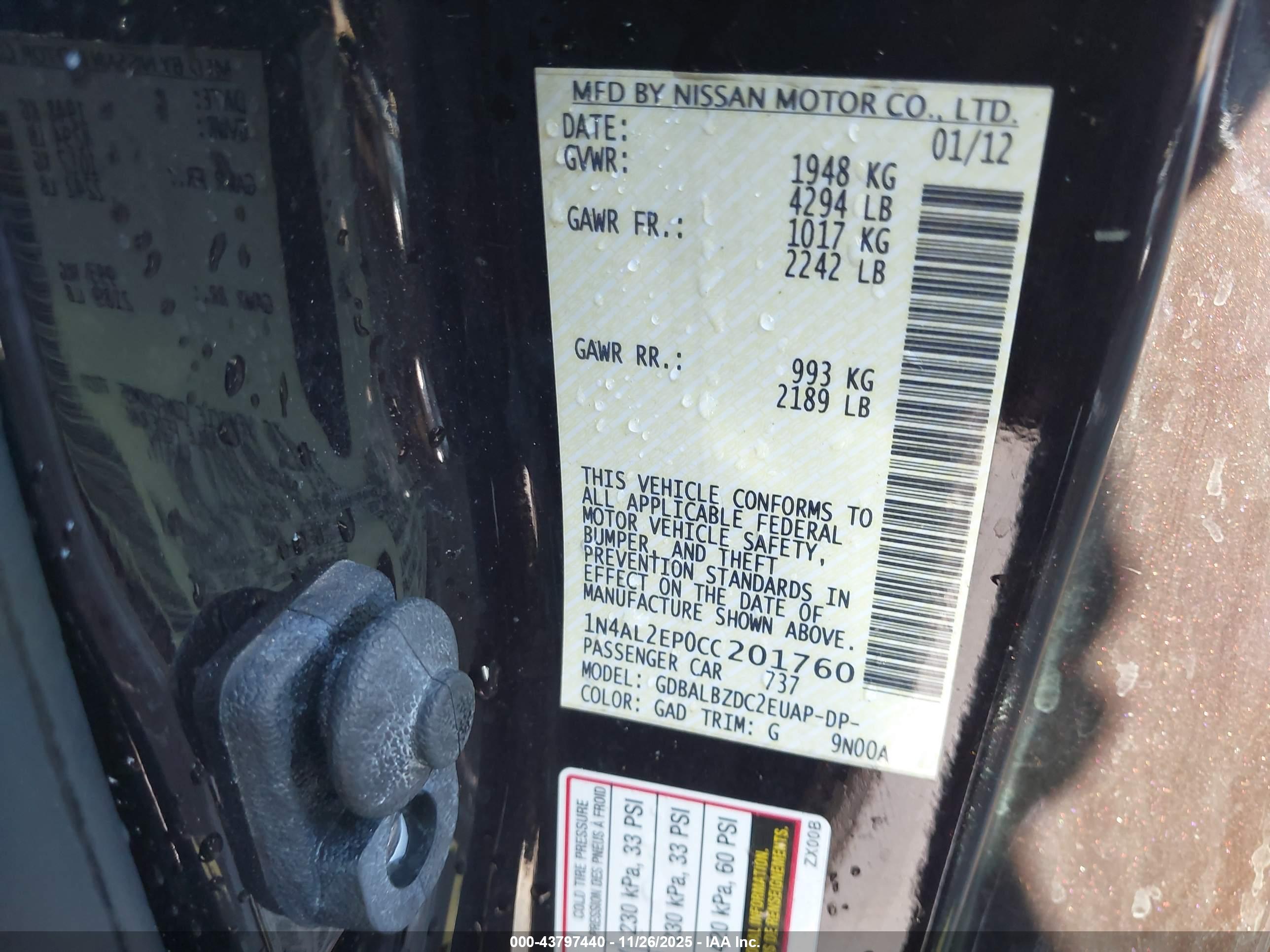 NISSAN ALTIMA image 9