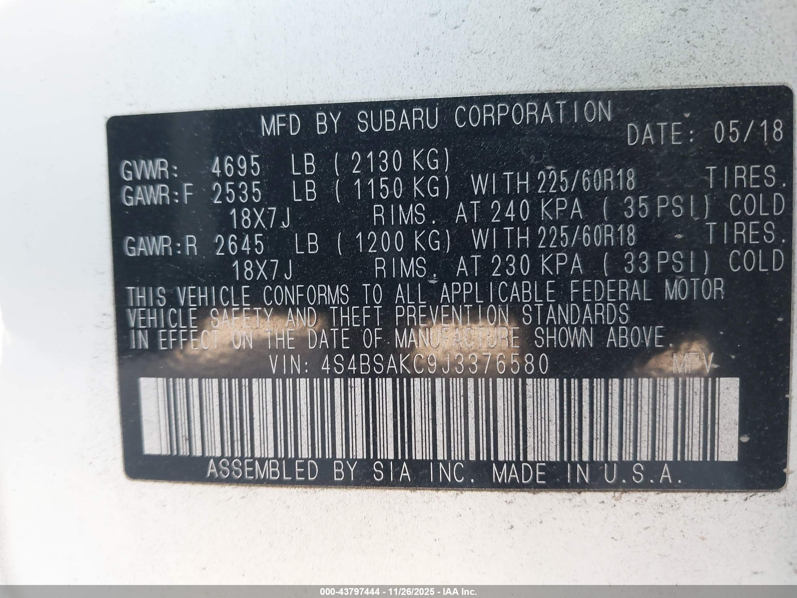 SUBARU OUTBACK image 9