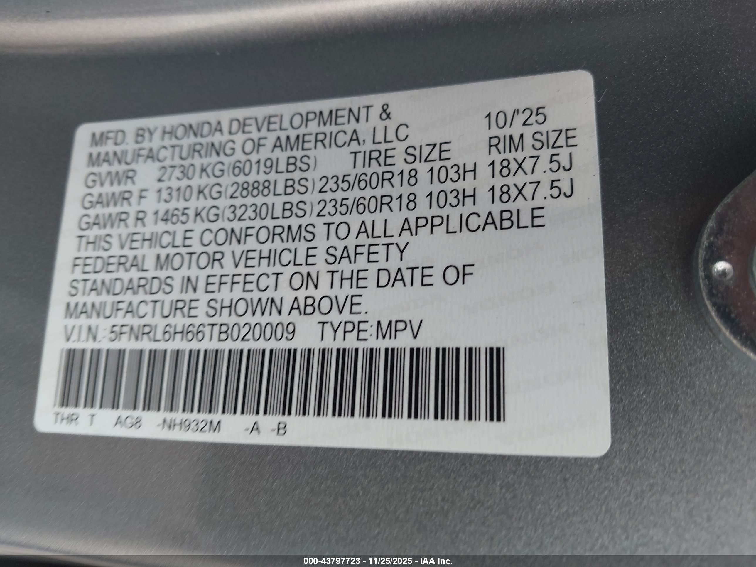 HONDA ODYSSEY image 9