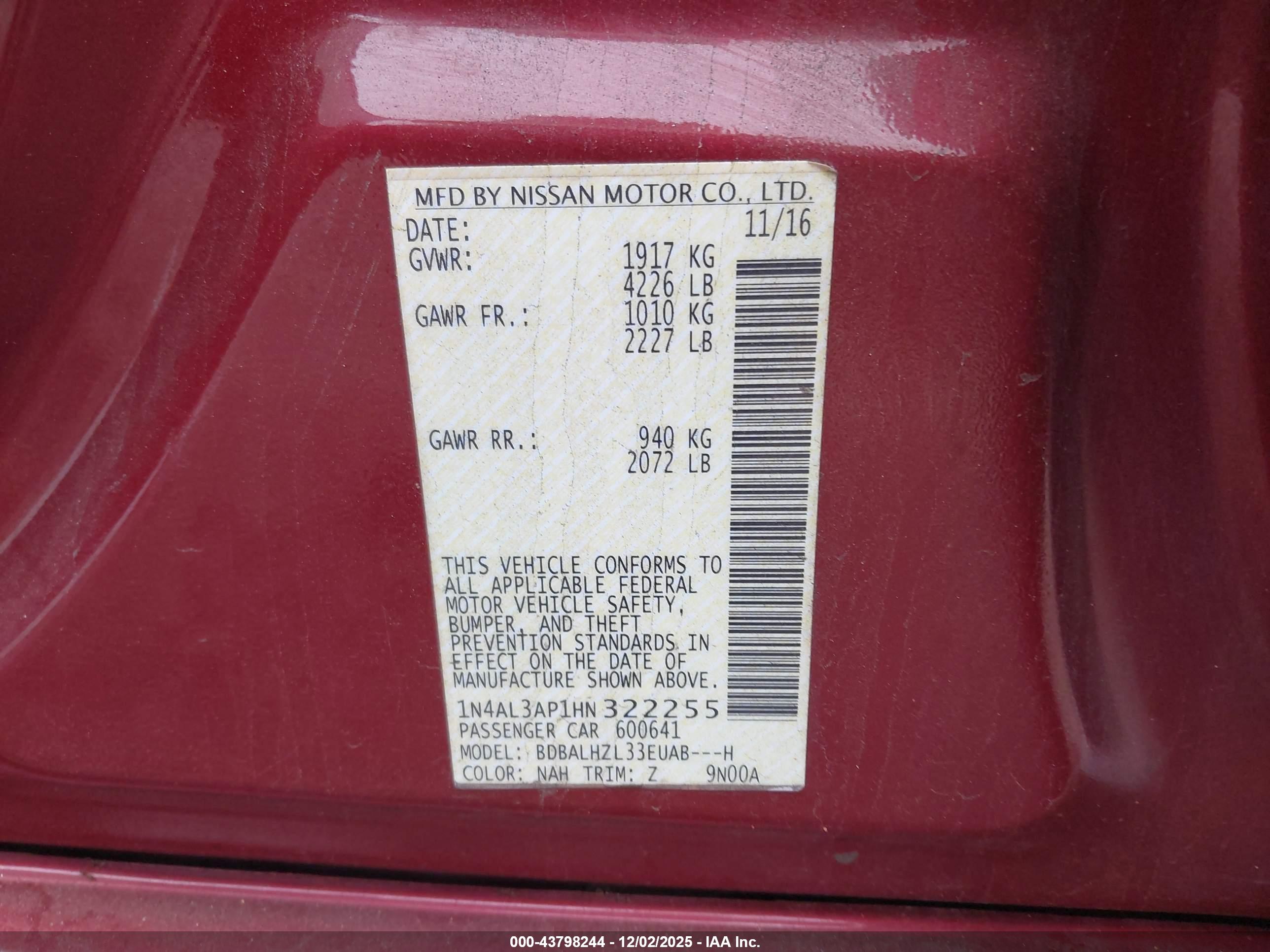 NISSAN ALTIMA image 9