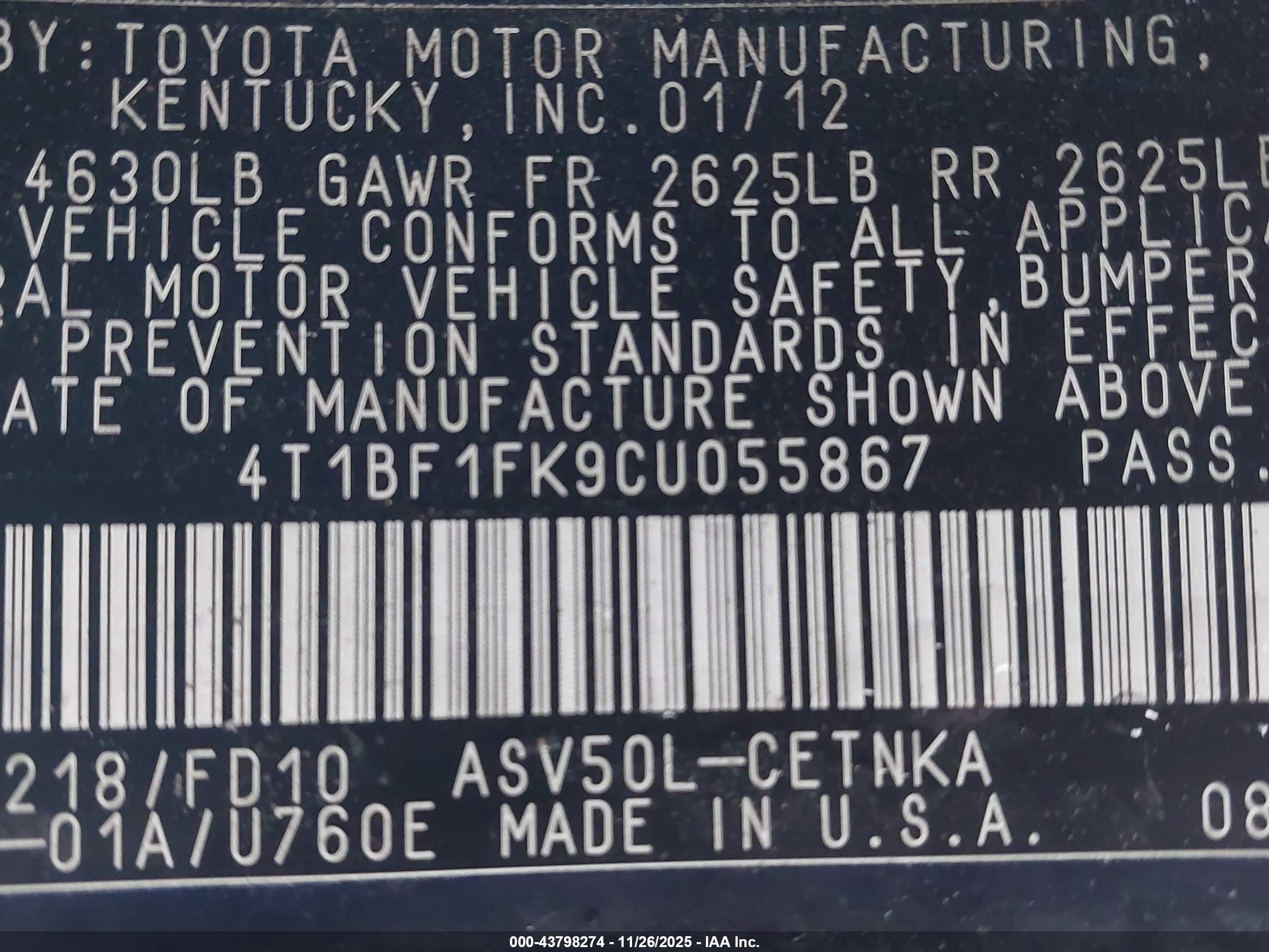 TOYOTA CAMRY image 9