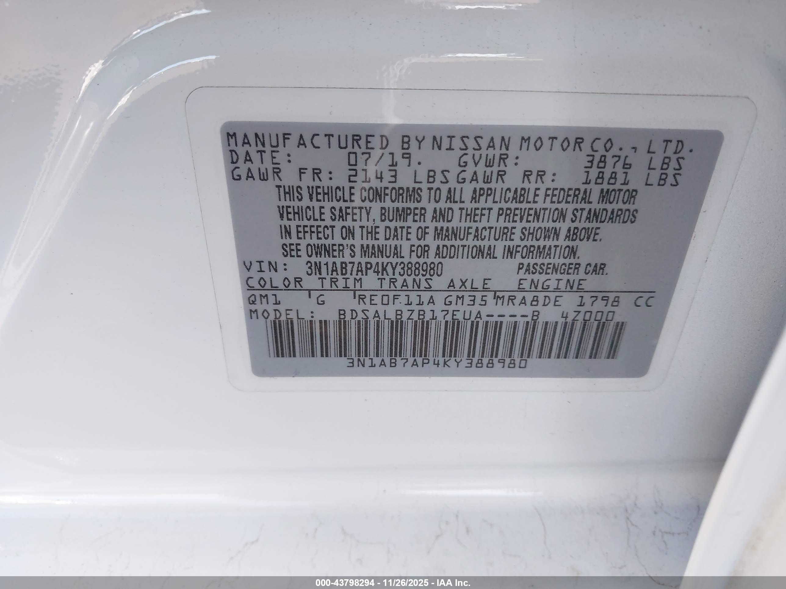 NISSAN SENTRA image 9