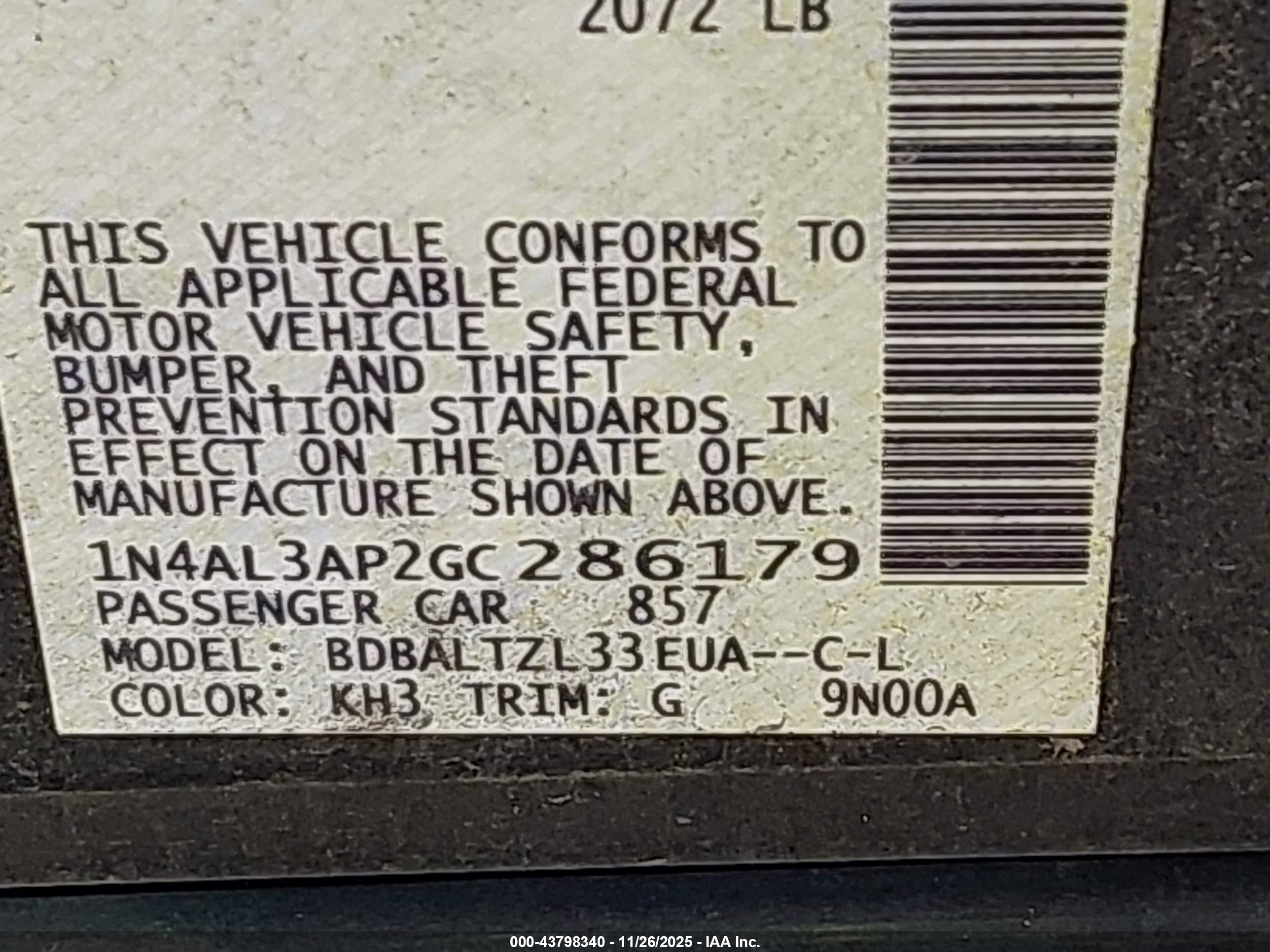 NISSAN ALTIMA image 9