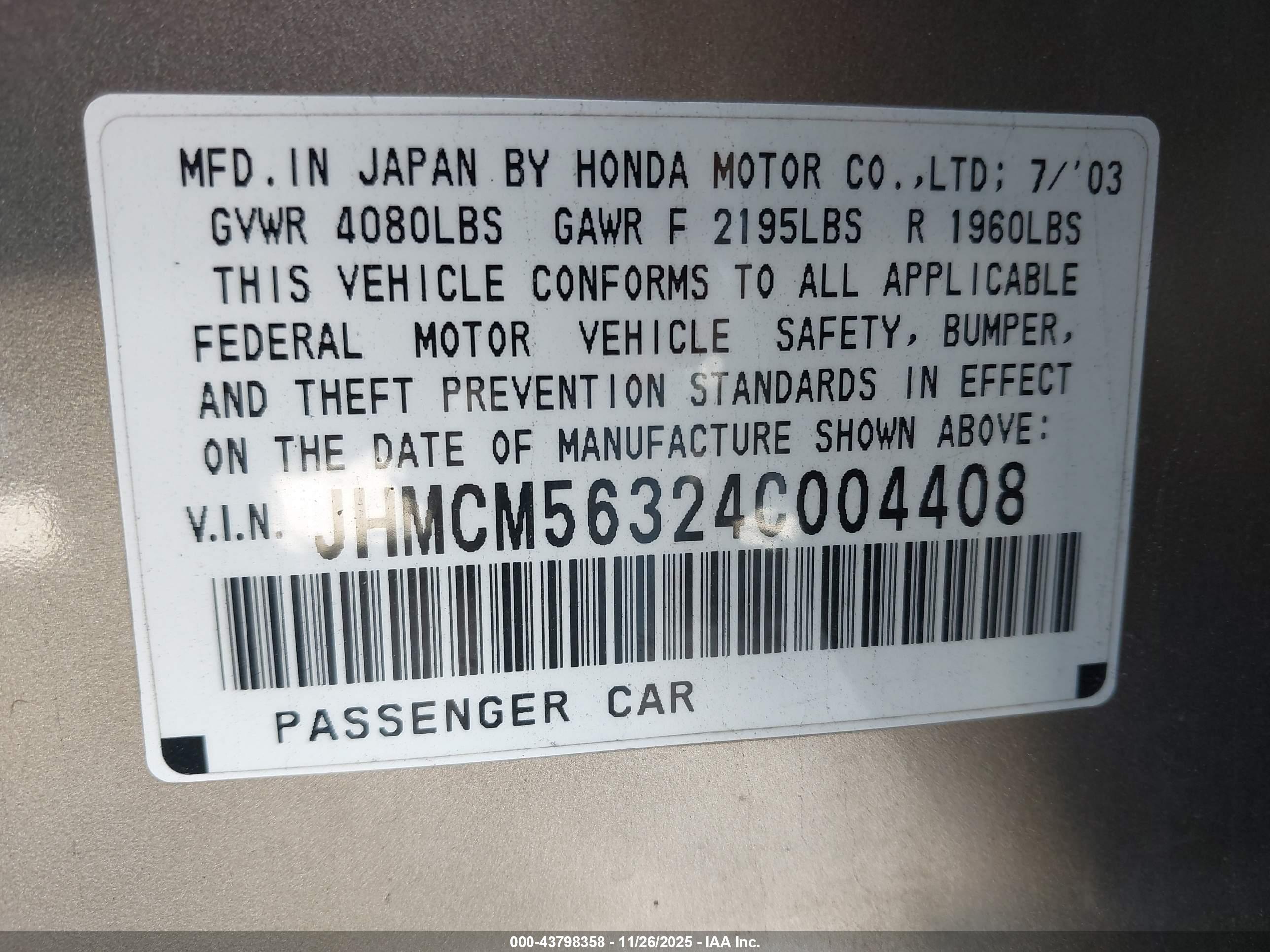 HONDA ACCORD image 9