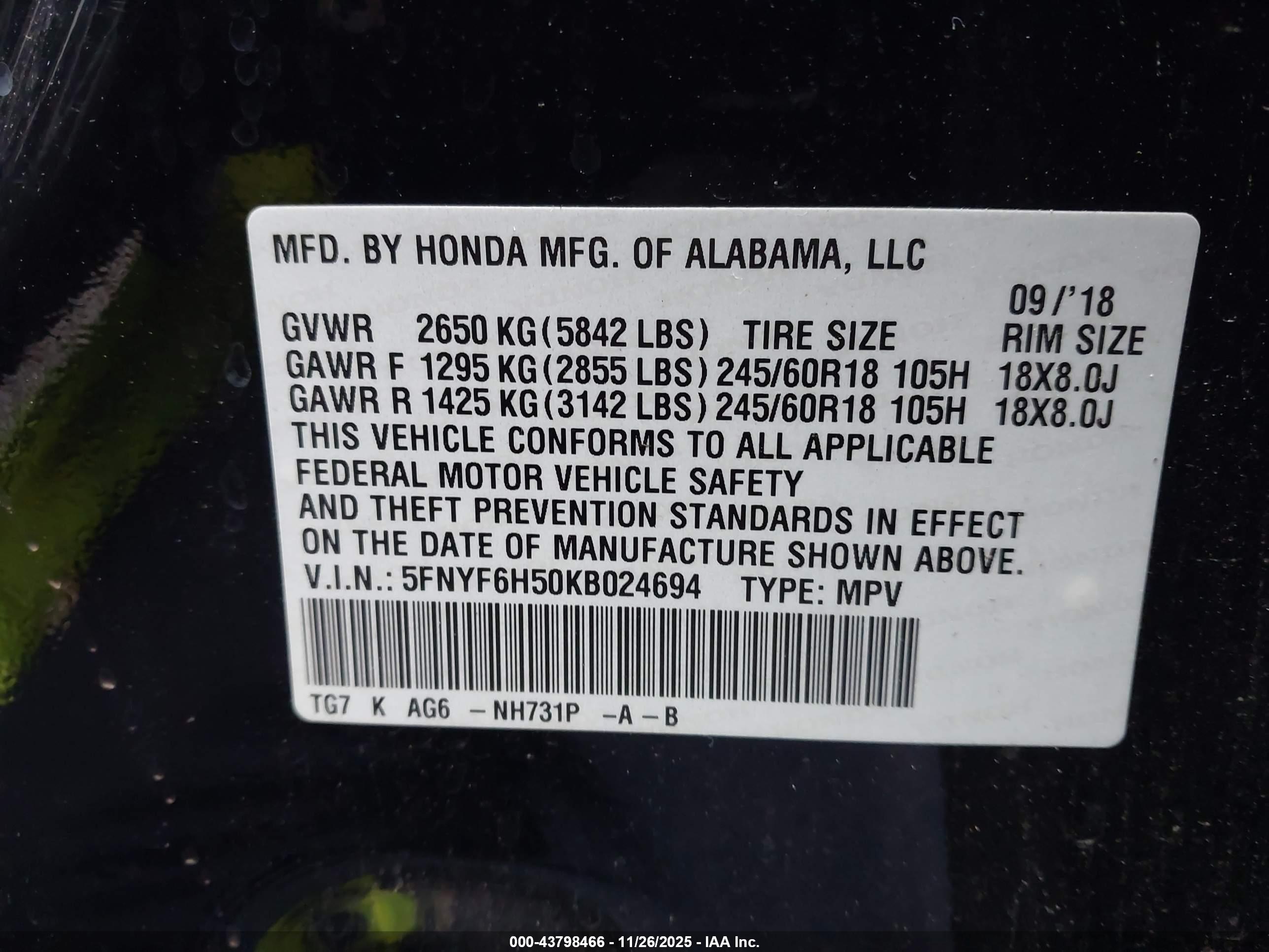 HONDA PILOT image 9