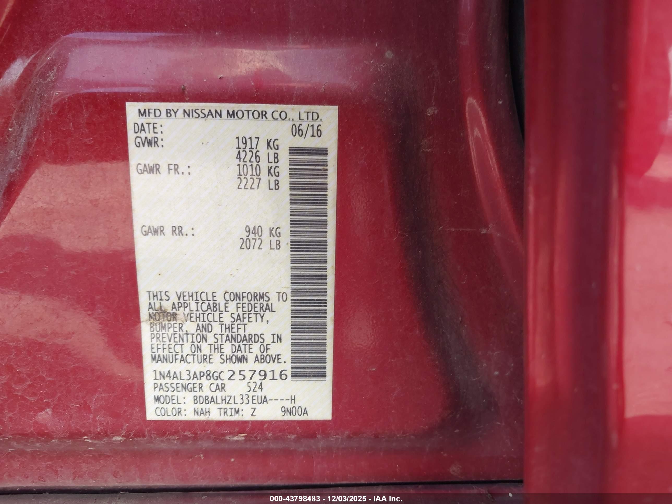 NISSAN ALTIMA image 9