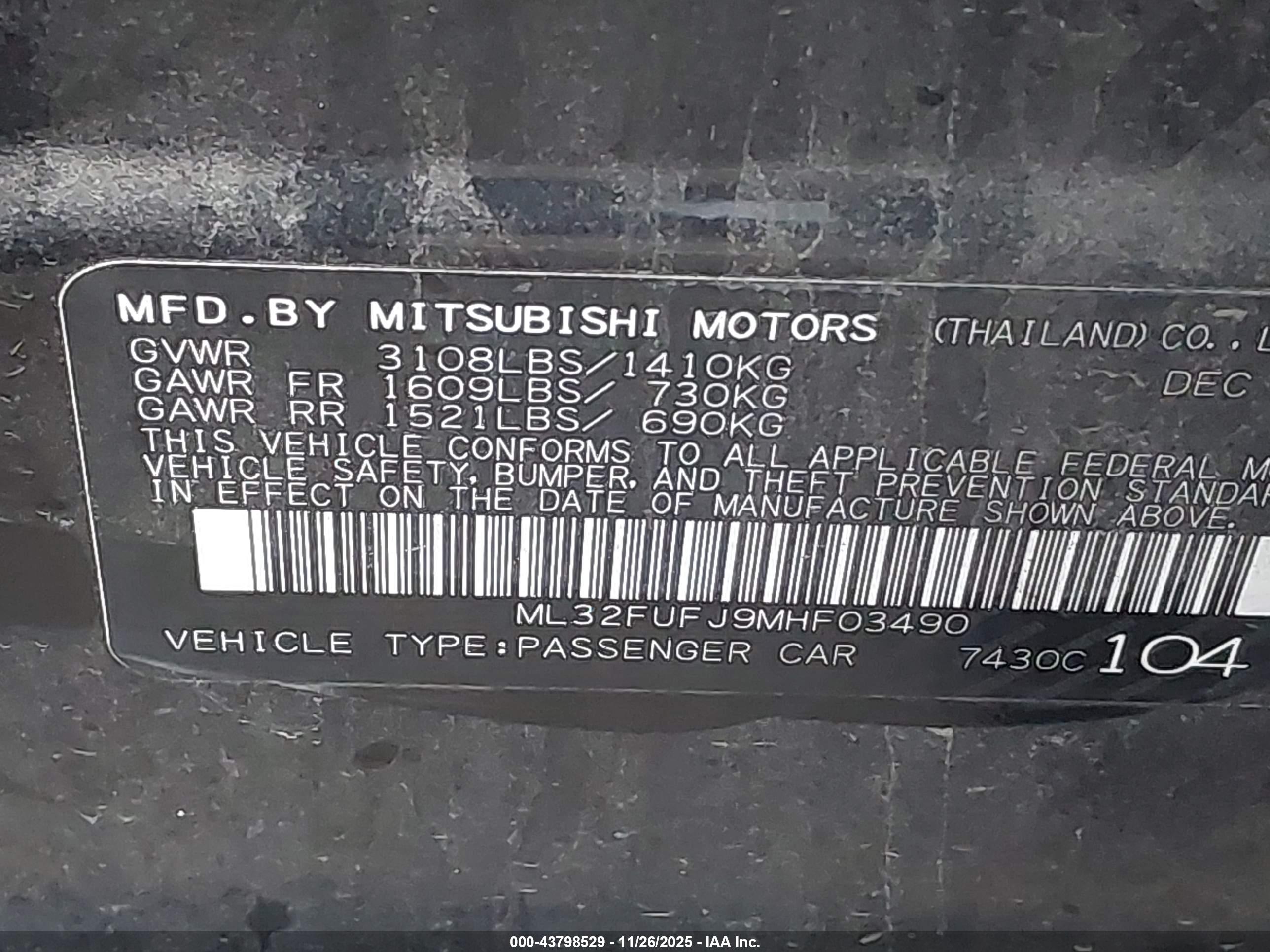 MITSUBISHI MIRAGE image 9