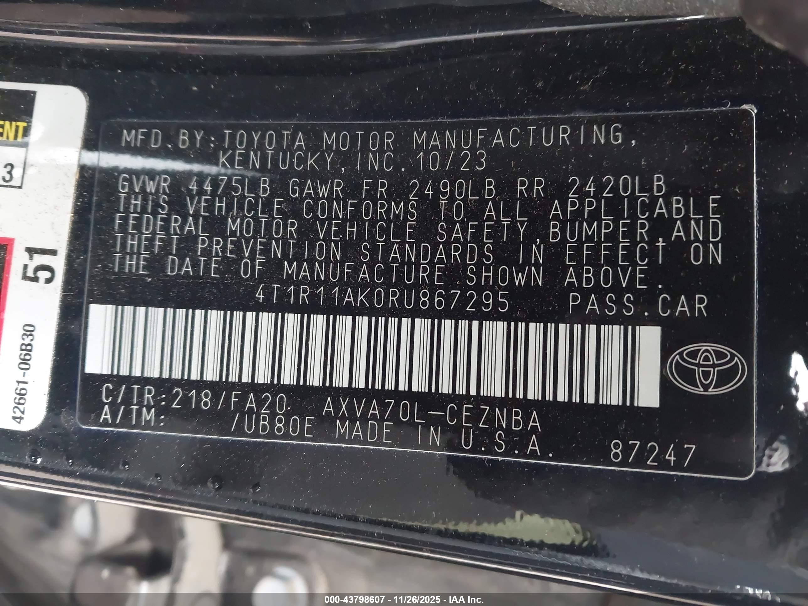 TOYOTA CAMRY image 9