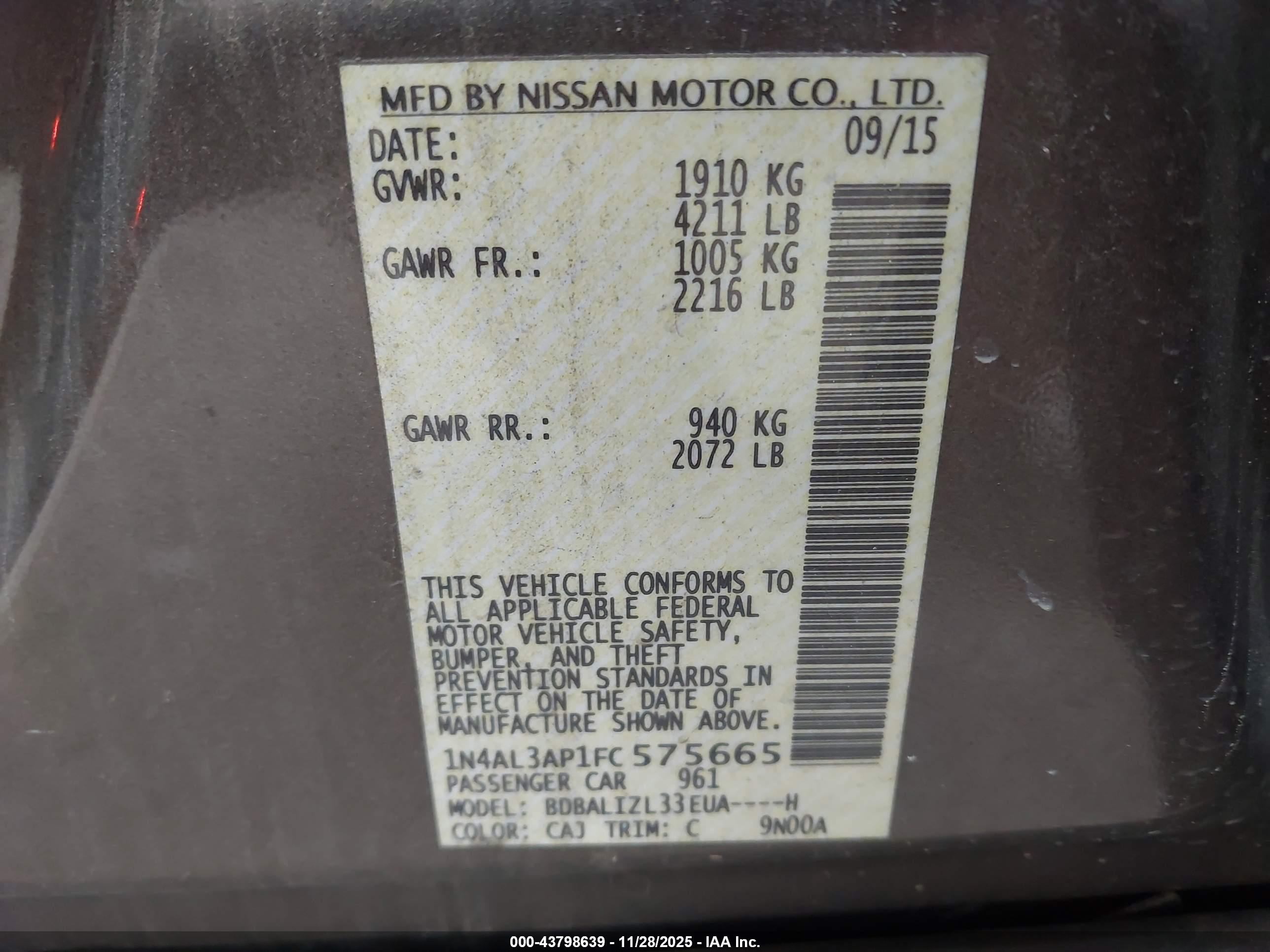 NISSAN ALTIMA image 9