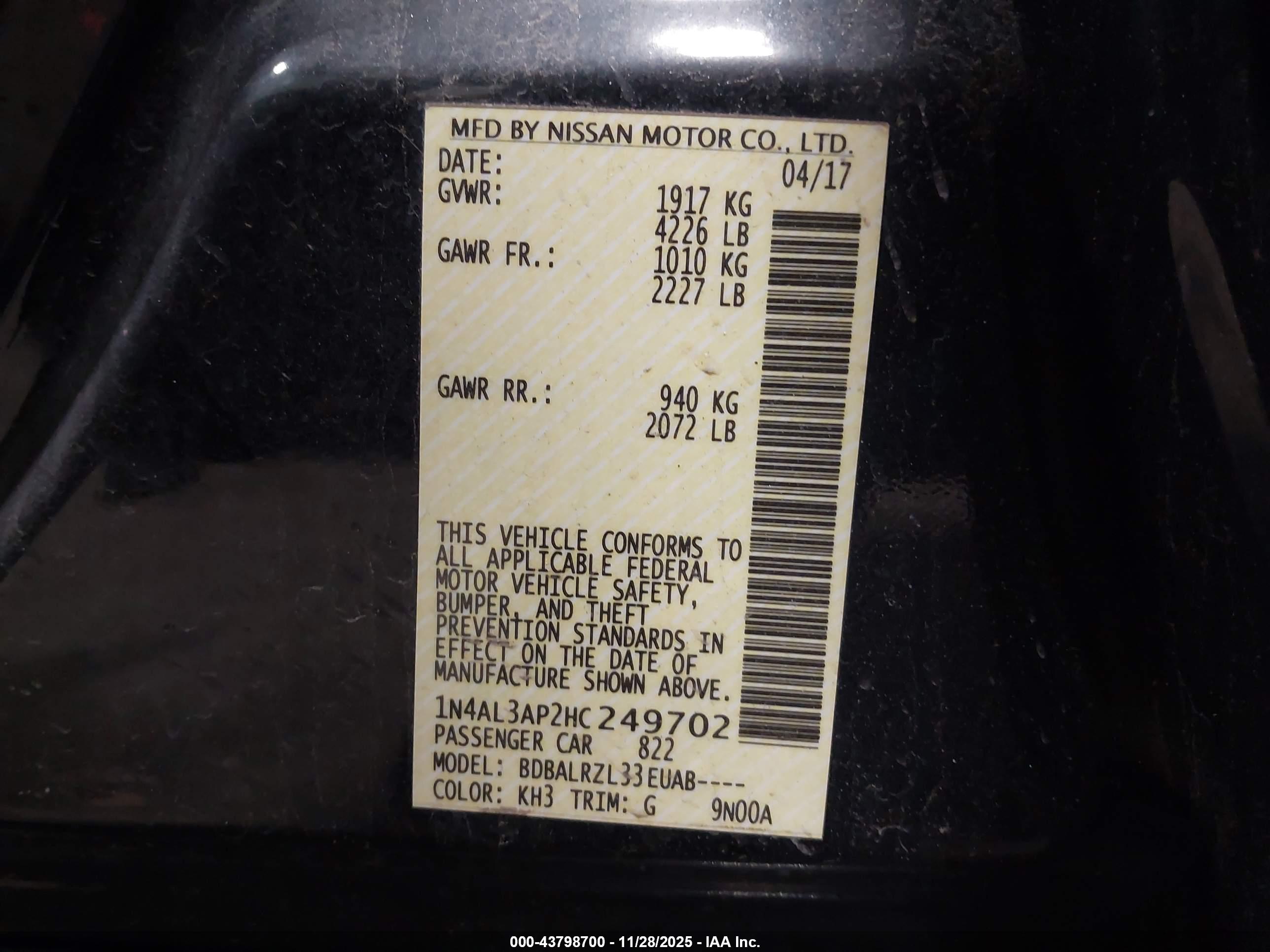 NISSAN ALTIMA image 9