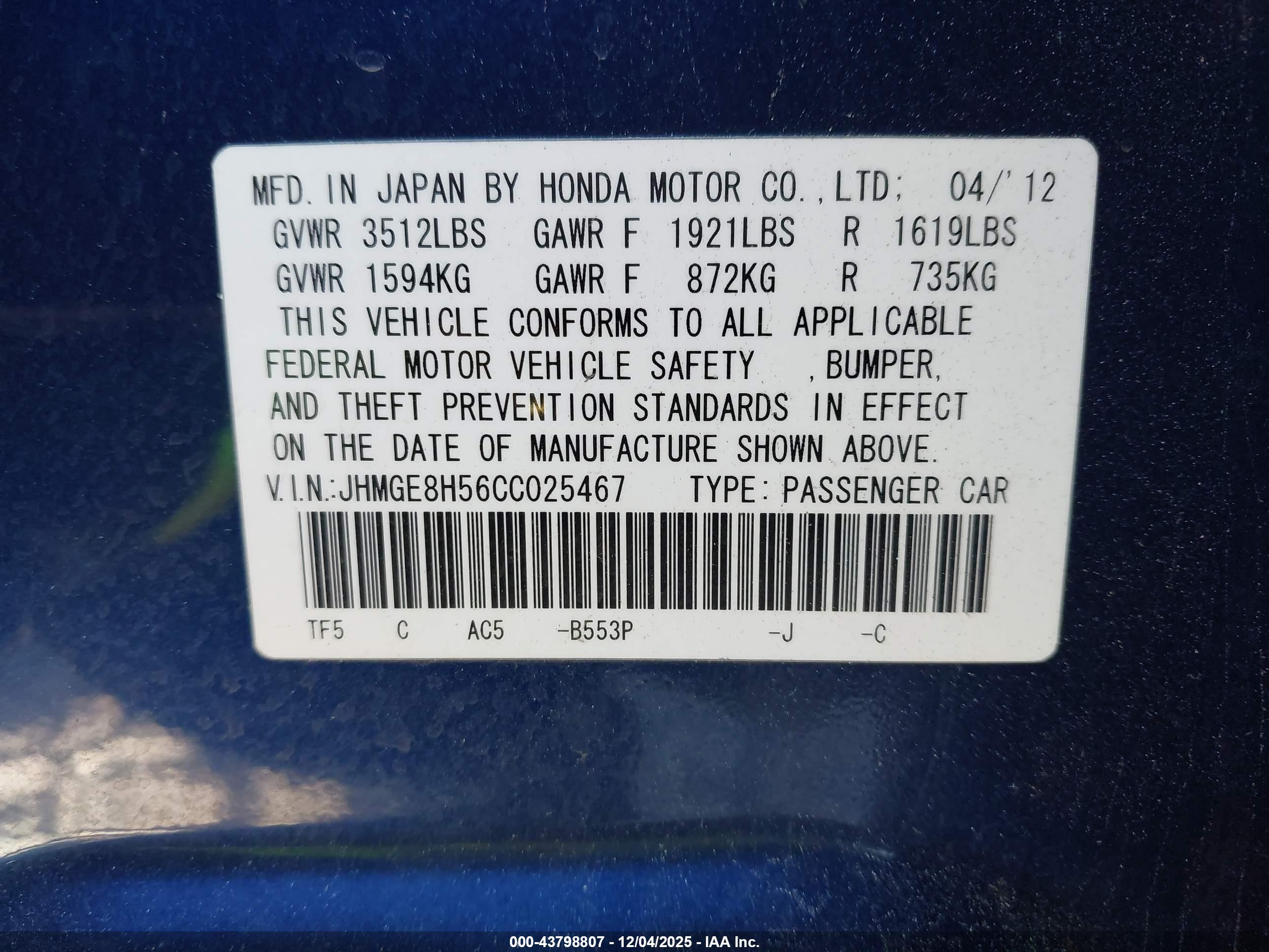 HONDA FIT image 9