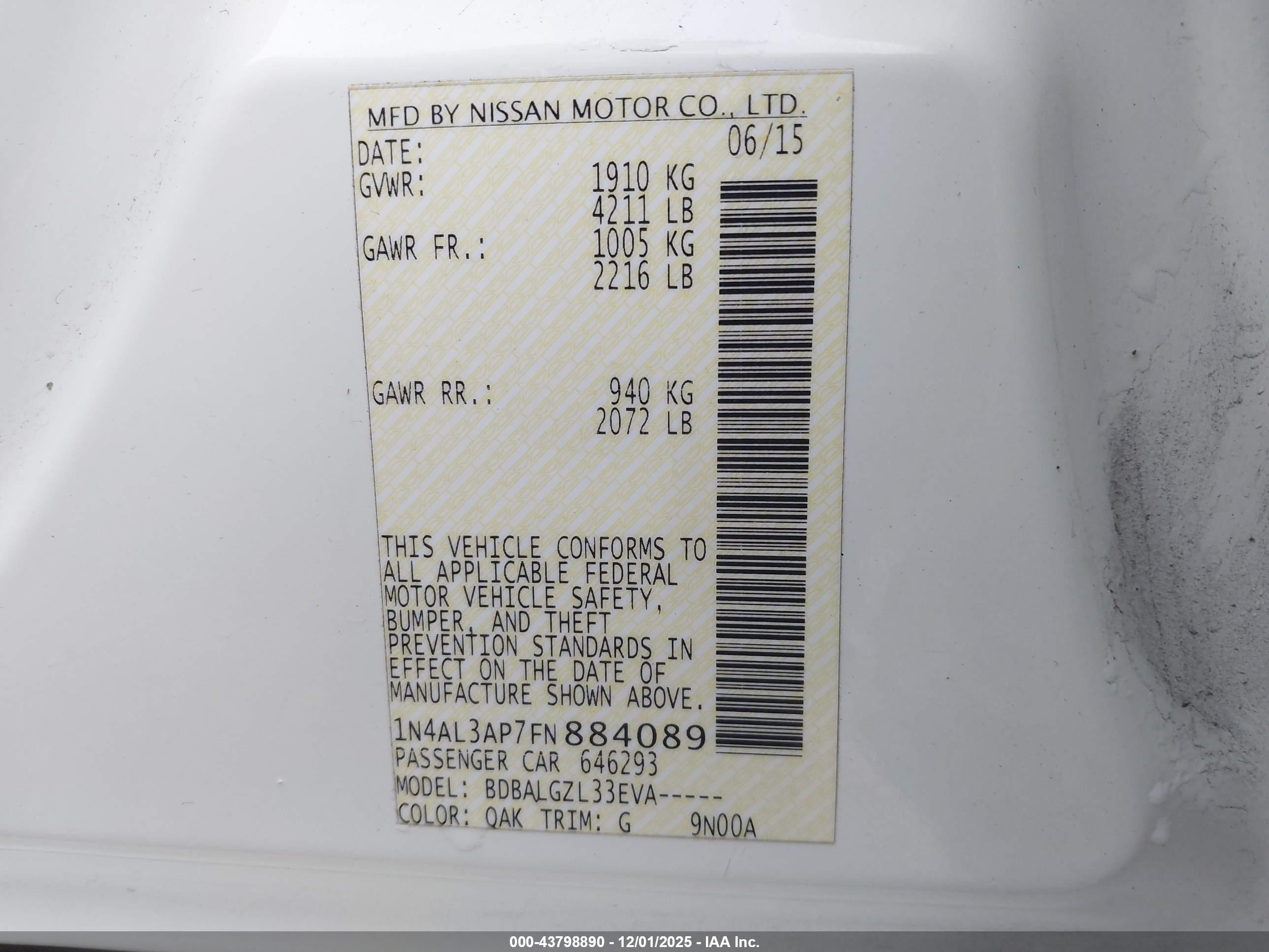 NISSAN ALTIMA image 9