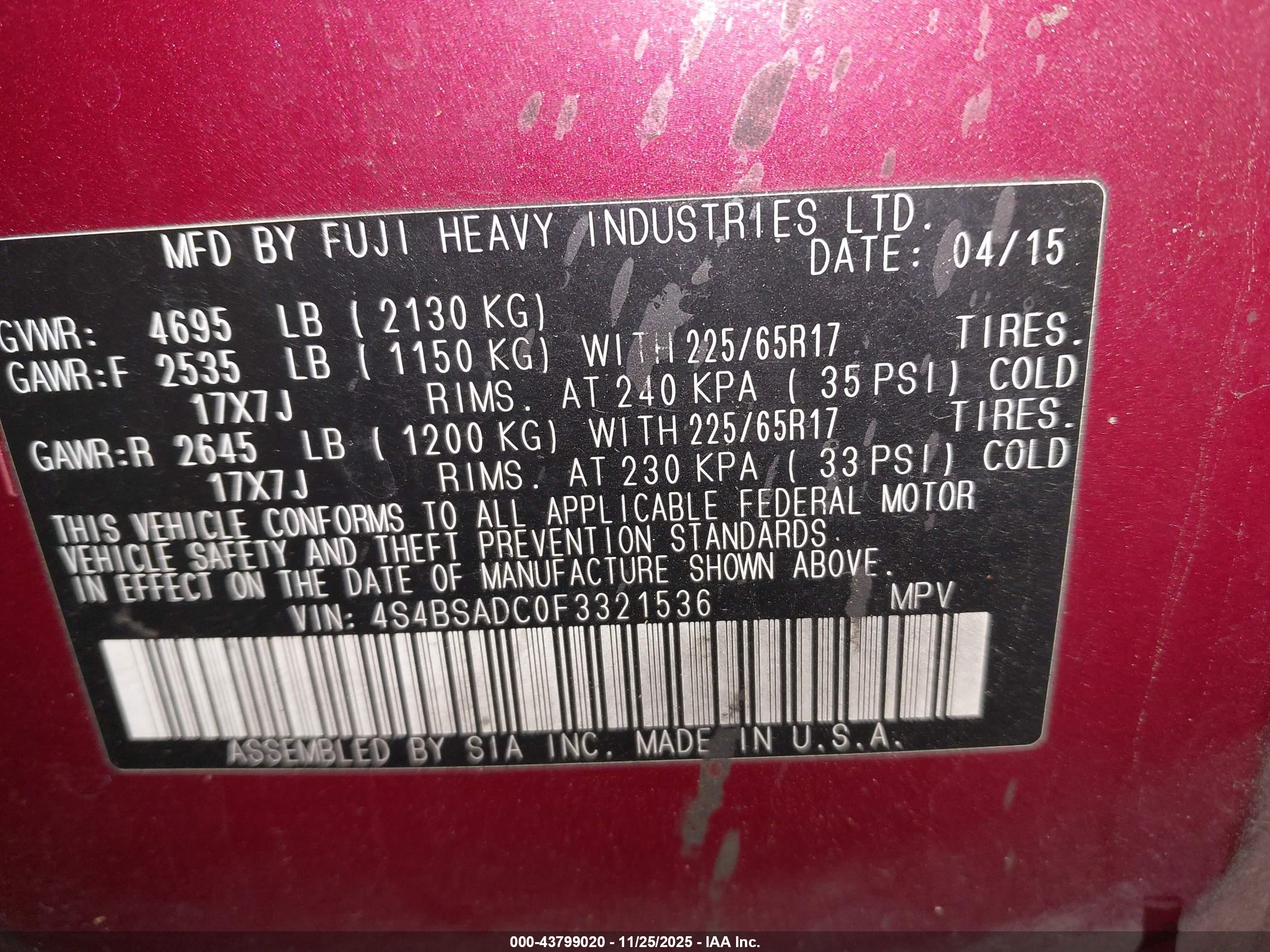 SUBARU OUTBACK image 9